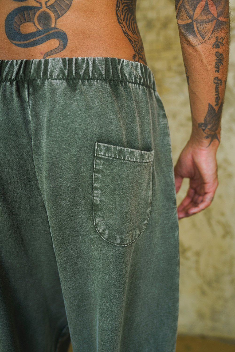 Olive Faded Loose Fit Pants - BonkersCorner