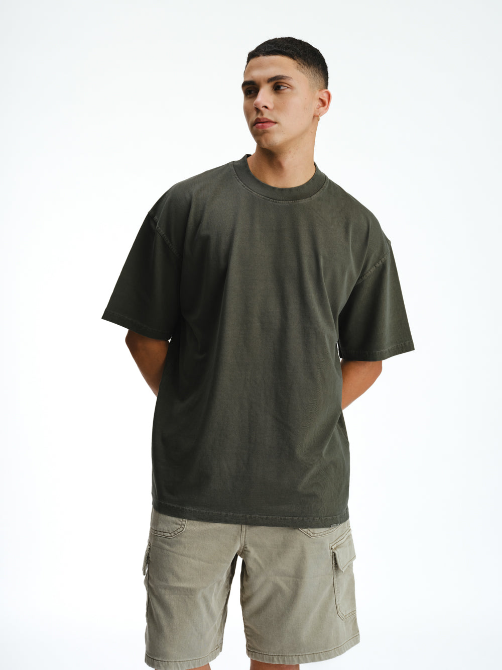 Olive Heavyweight Faded T-shirt - BonkersCorner
