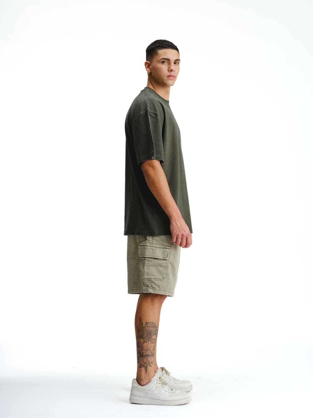 Olive Heavyweight Faded T-shirt - BonkersCorner