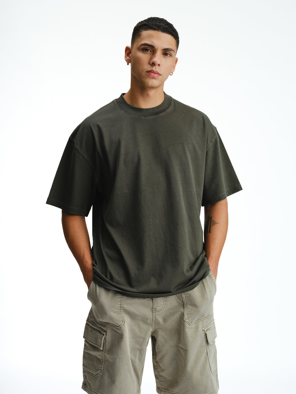 Olive Heavyweight Faded T-shirt - BonkersCorner