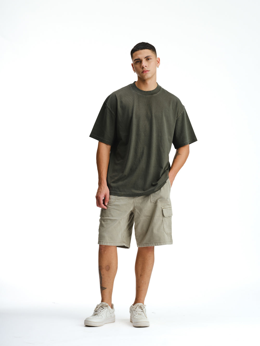 Olive Heavyweight Faded T-shirt - BonkersCorner