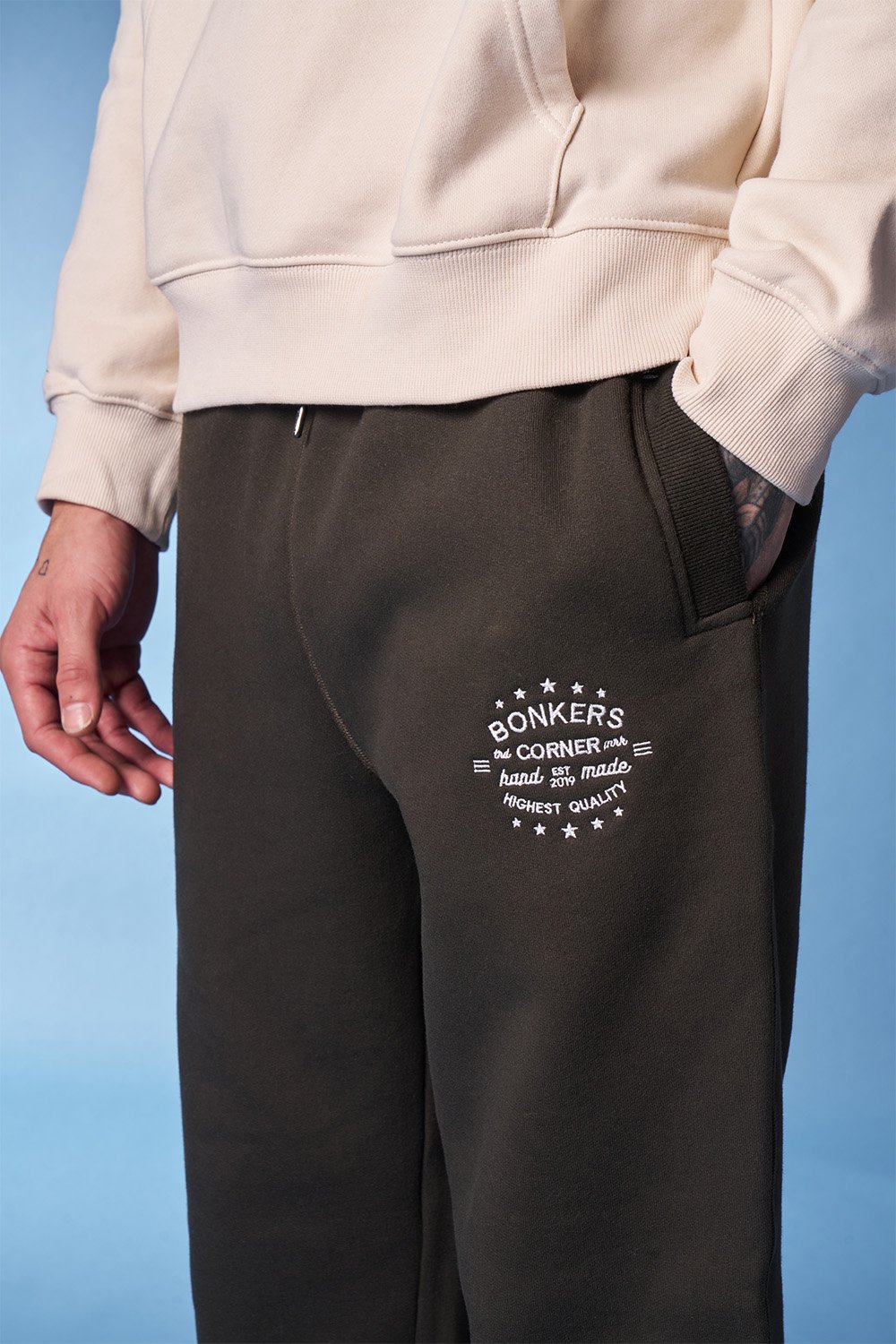 Olive Heavyweight Joggers - BonkersCorner