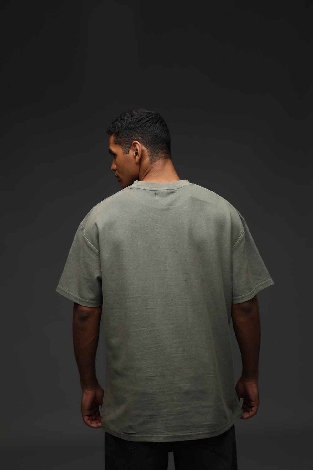 Olive Heavyweight Pique Oversized T-shirt - BonkersCorner