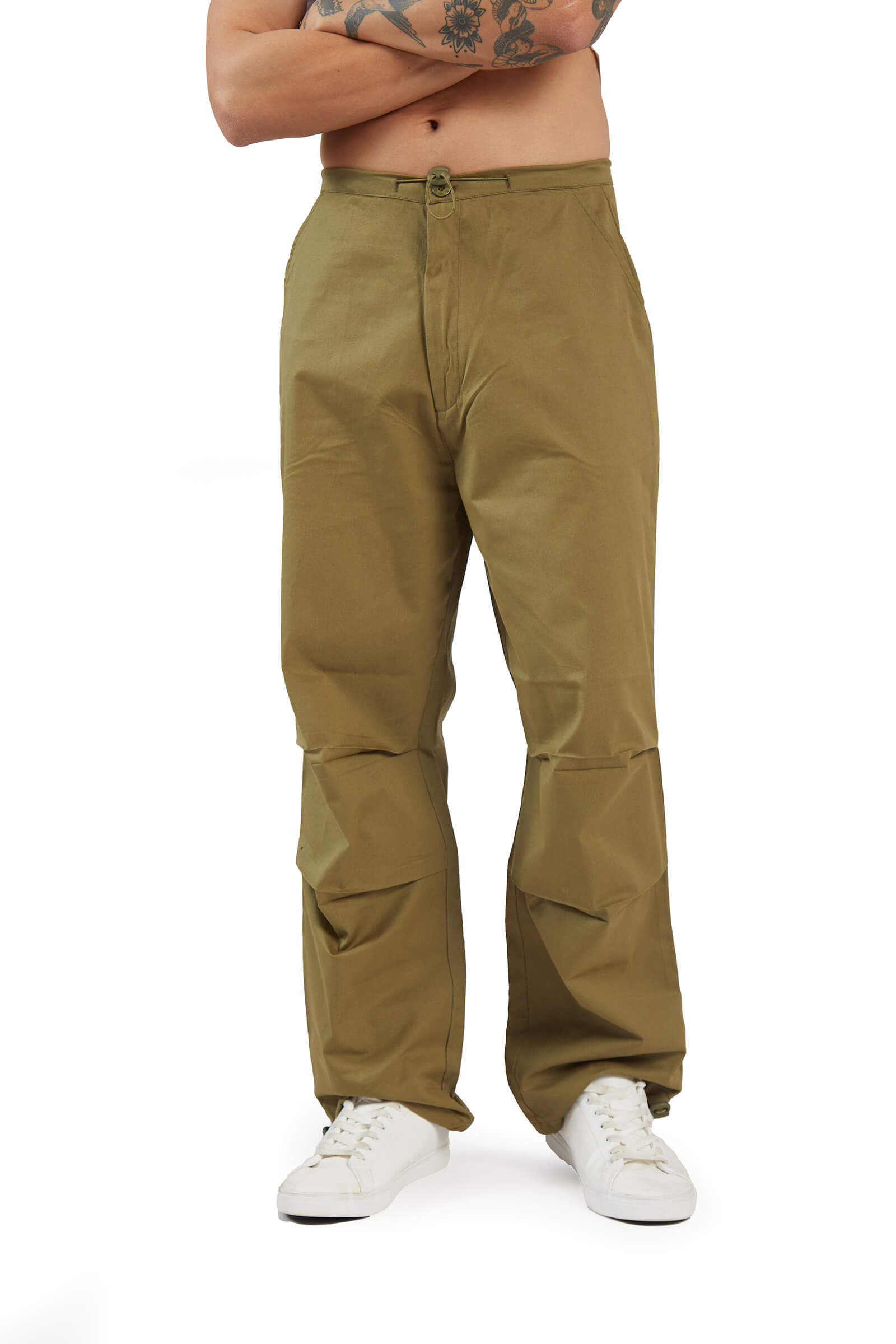 Olive Parachute Pants - BonkersCorner