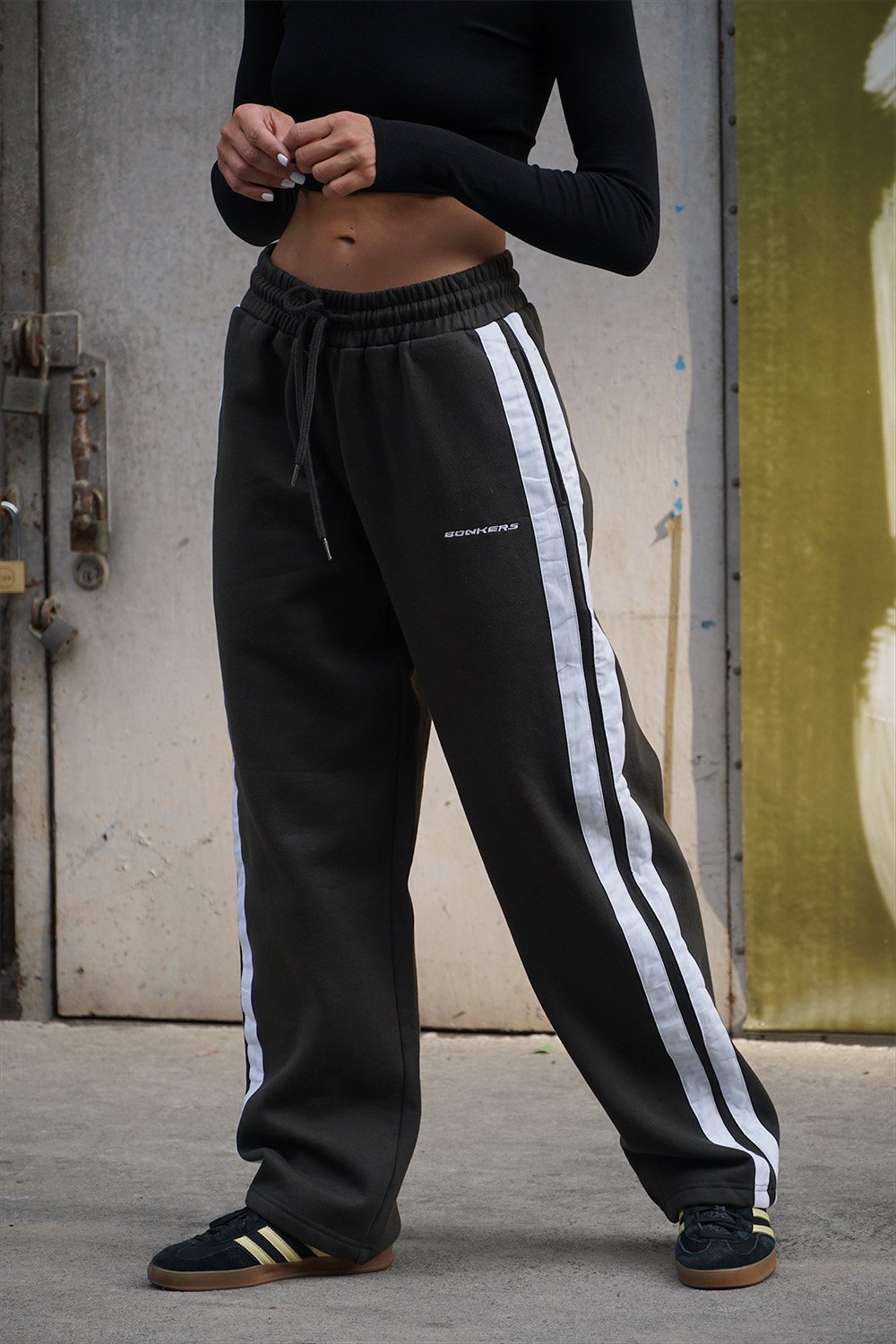 Olive Sporty Straight Fit Pants - BonkersCorner