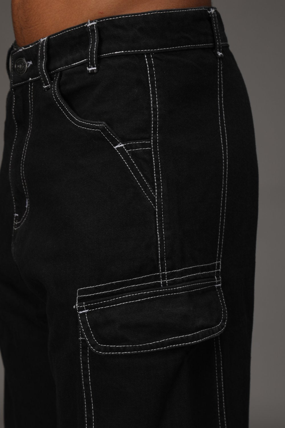 Out Stitched Denim Pants - BonkersCorner