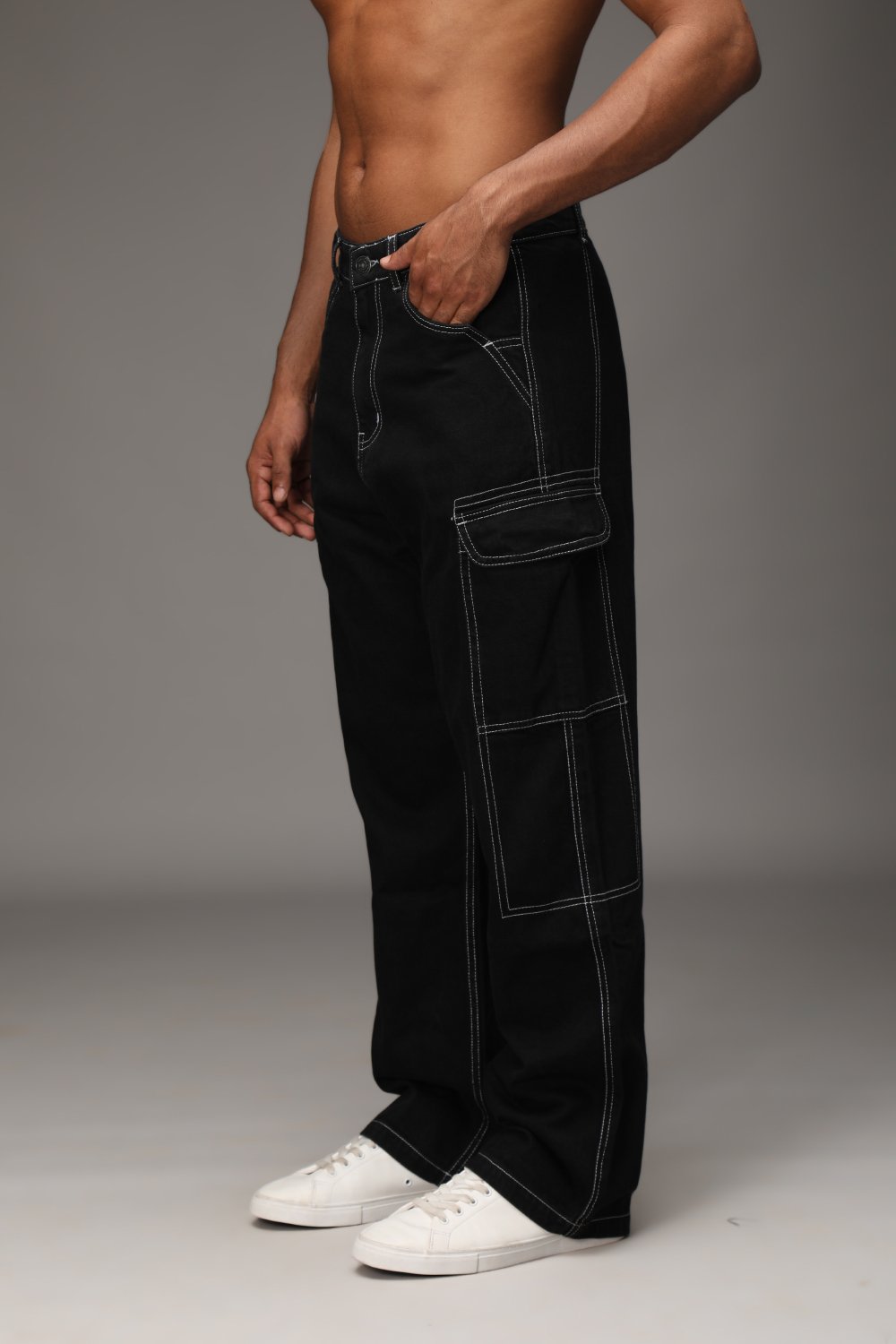 Out Stitched Denim Pants - BonkersCorner