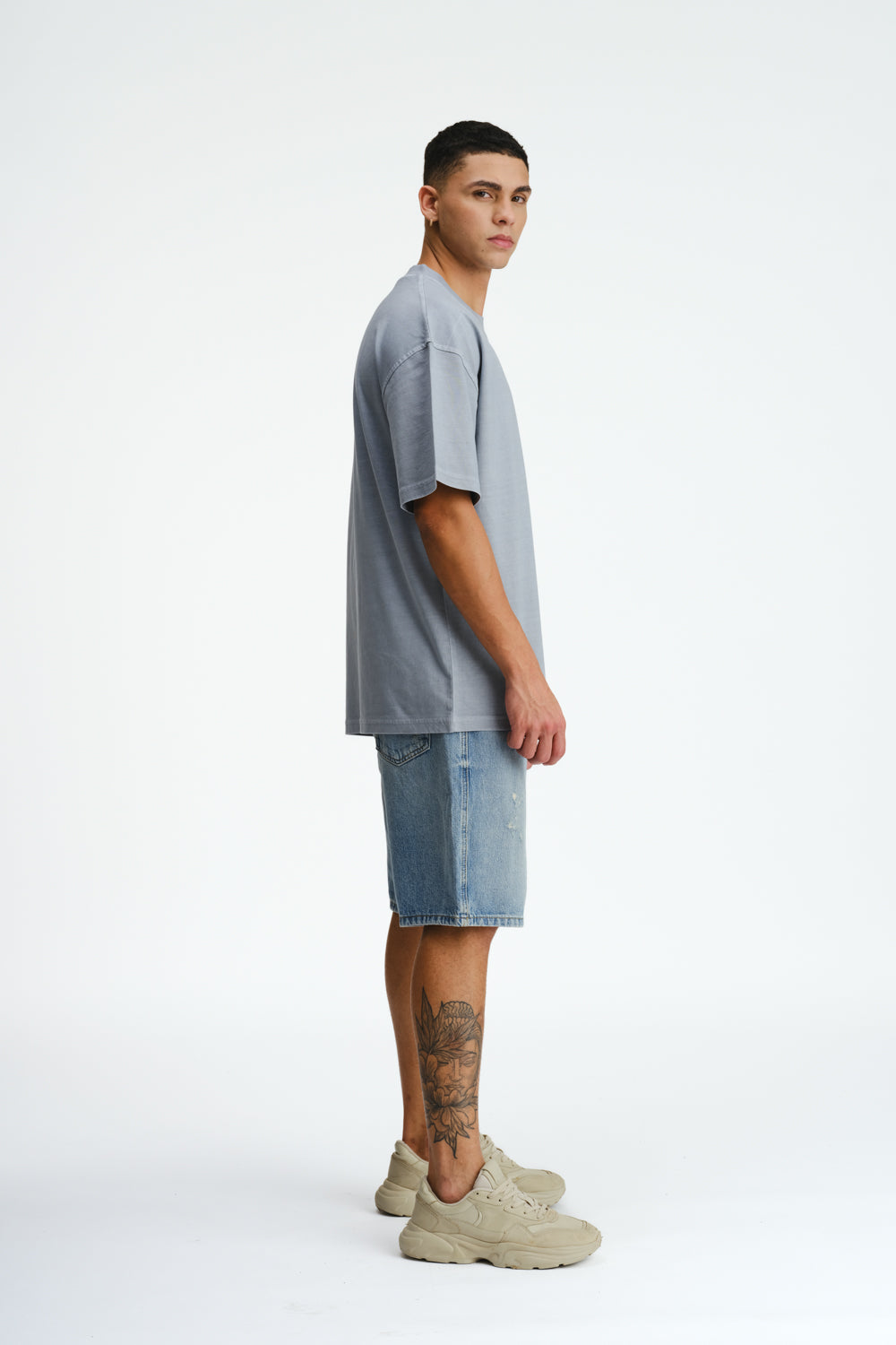 Pastel Blue Heavyweight Faded T-shirt - BonkersCorner