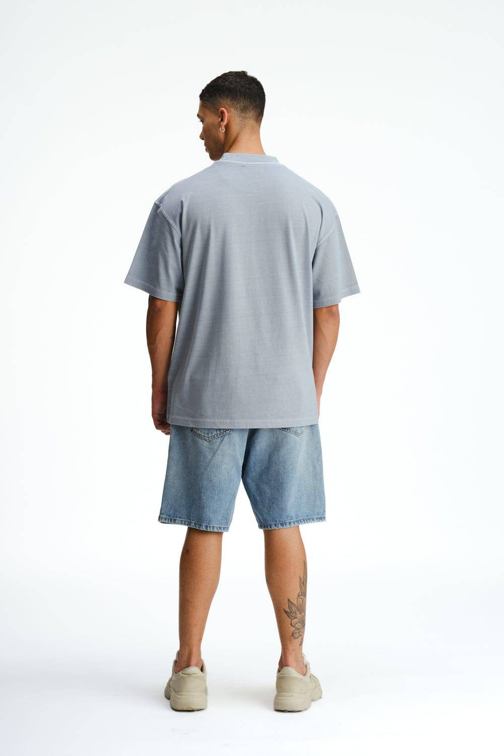 Pastel Blue Heavyweight Faded T-shirt - BonkersCorner