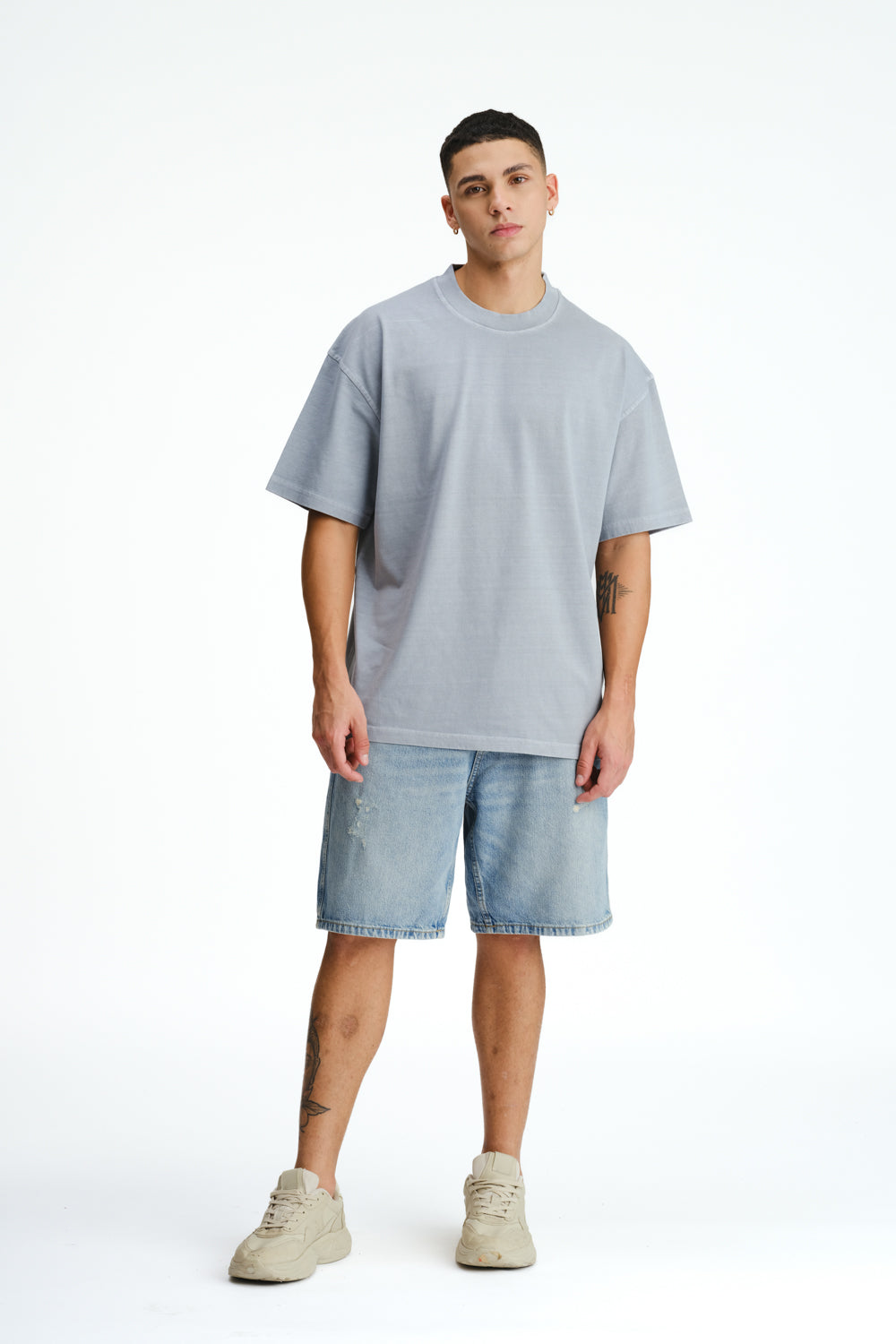 Pastel Blue Heavyweight Faded T-shirt - BonkersCorner