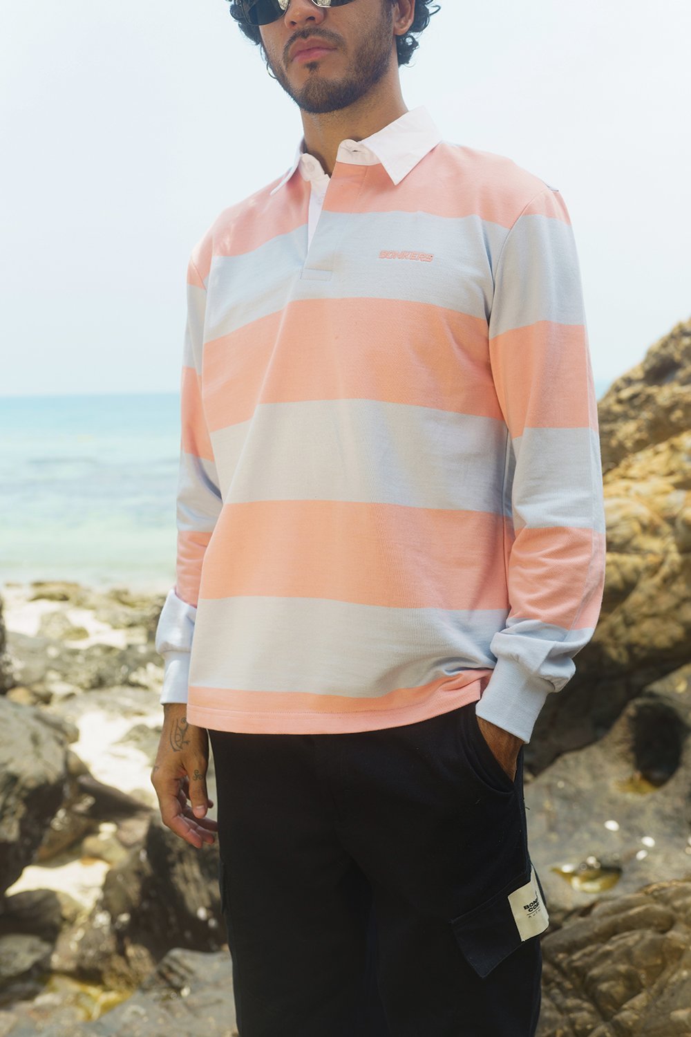 Pink-Blue Stripe Heavyweight Polo - BonkersCorner