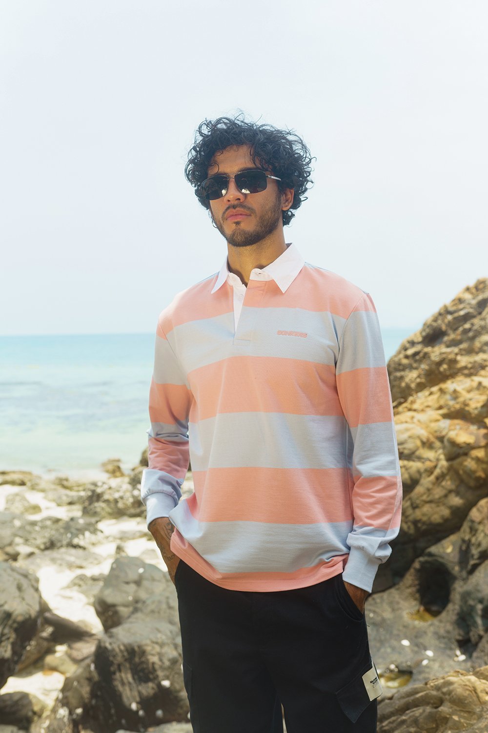 Pink-Blue Stripe Heavyweight Polo - BonkersCorner