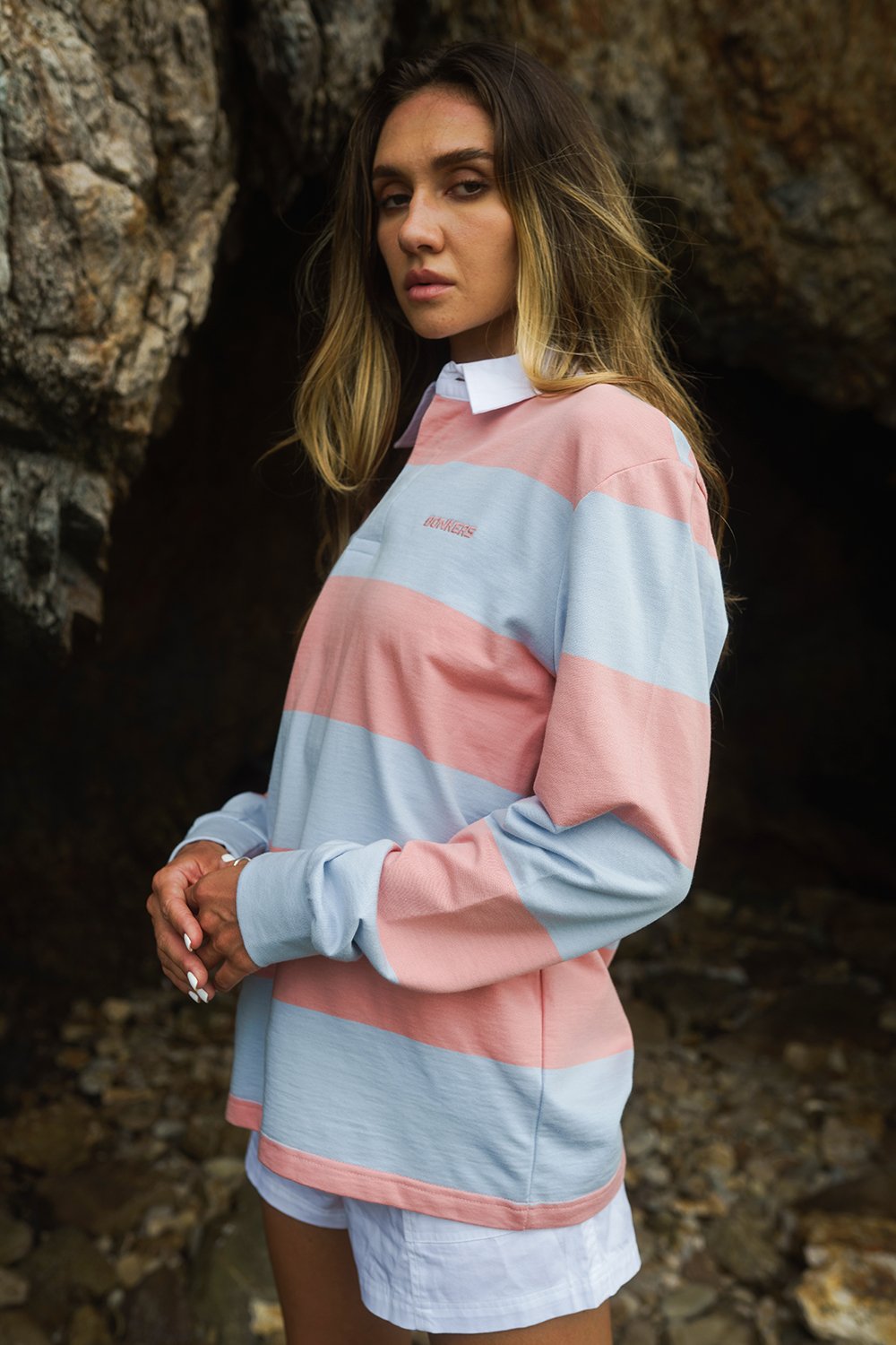 Pink-Blue Stripe Heavyweight Polo - BonkersCorner