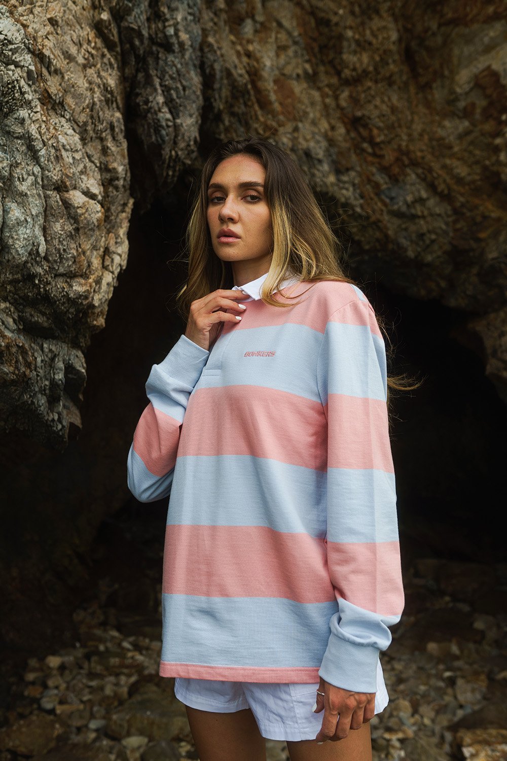 Pink-Blue Stripe Heavyweight Polo - BonkersCorner
