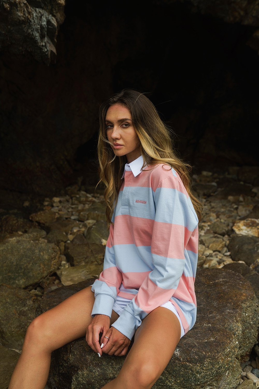 Pink-Blue Stripe Heavyweight Polo - BonkersCorner