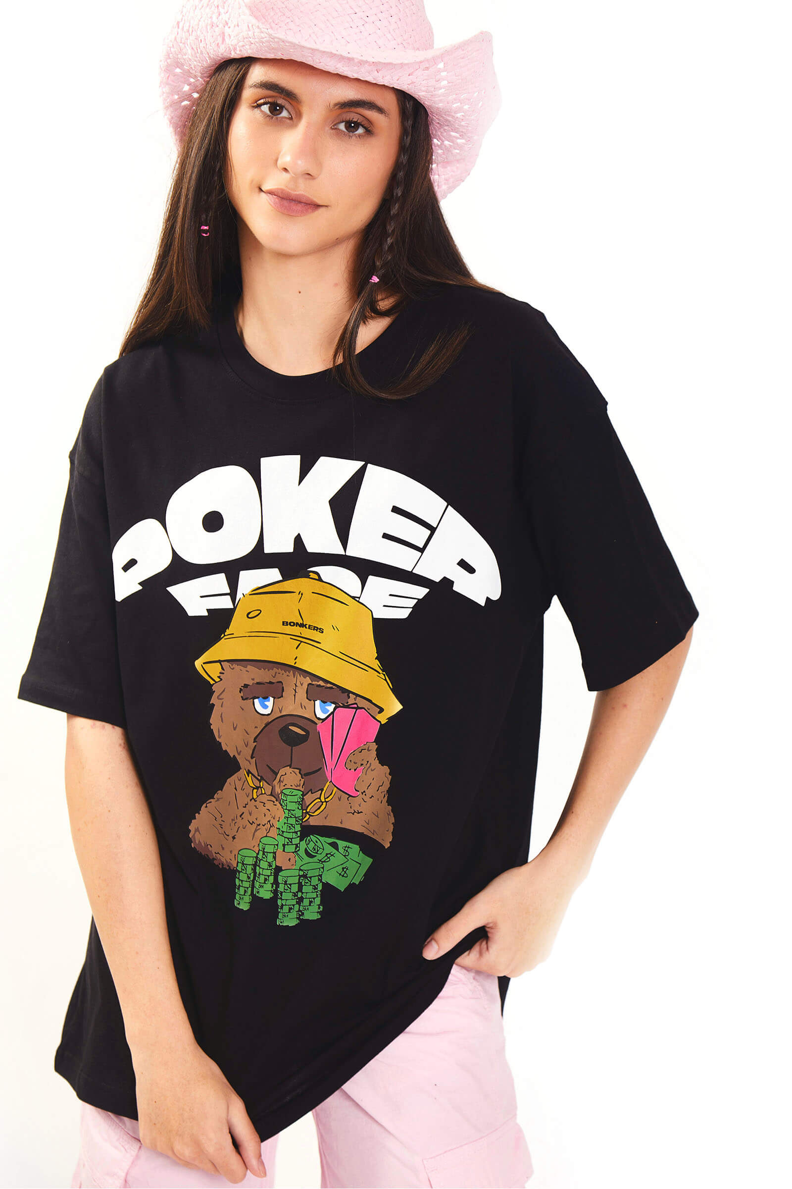 Poker Face Oversized T-Shirt - BonkersCorner