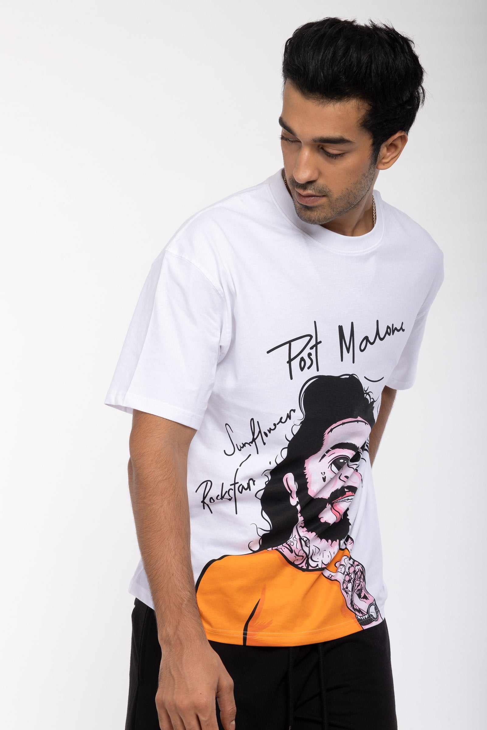 Post Malone Illustration Oversized T-shirt - BonkersCorner