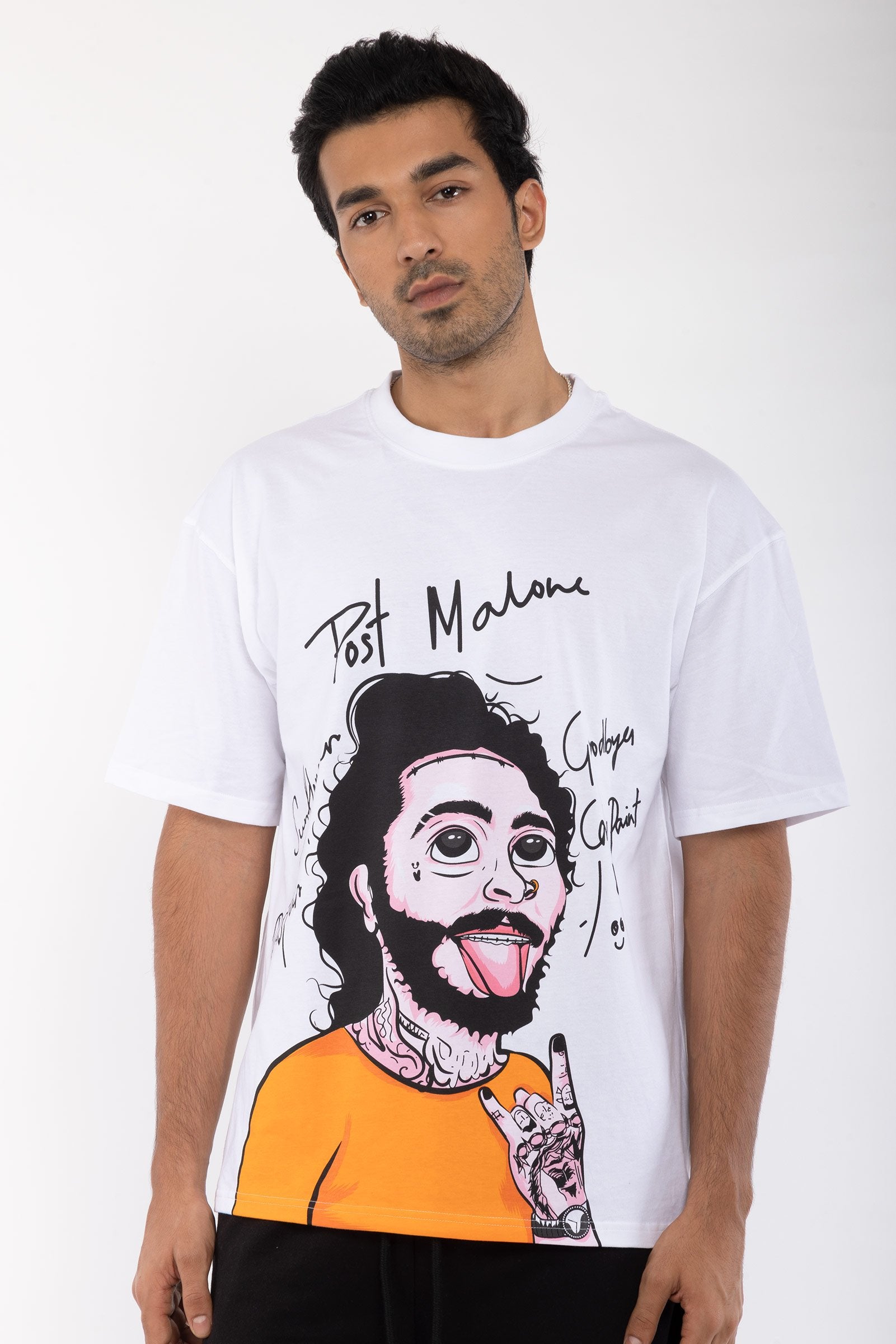 Post Malone Illustration Oversized T-shirt - BonkersCorner