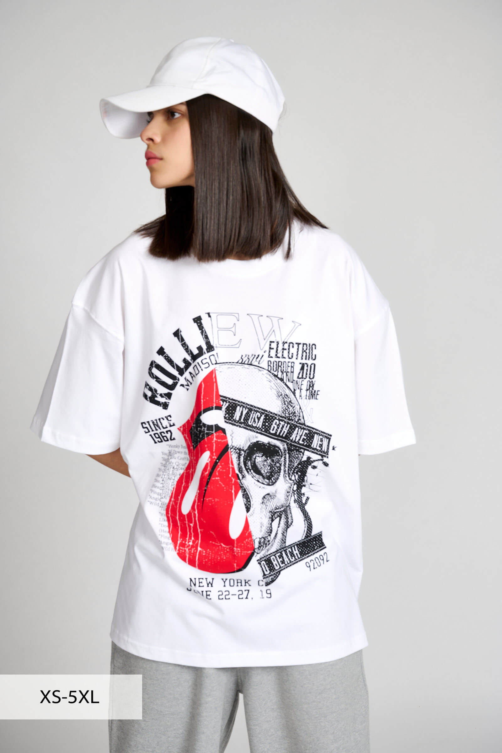 Punk White Oversized T-shirt - BonkersCorner