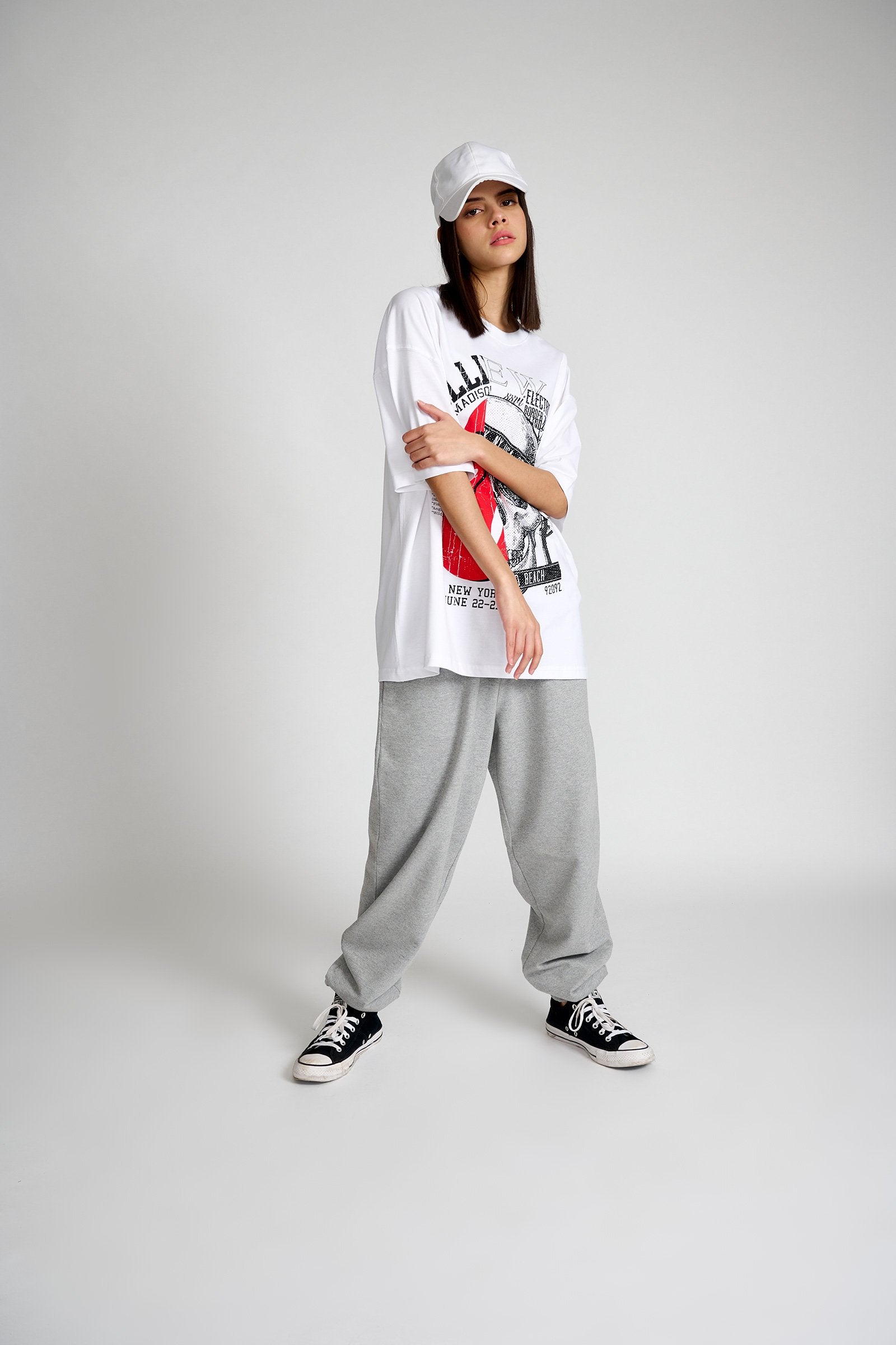 Punk White Oversized T-shirt - BonkersCorner