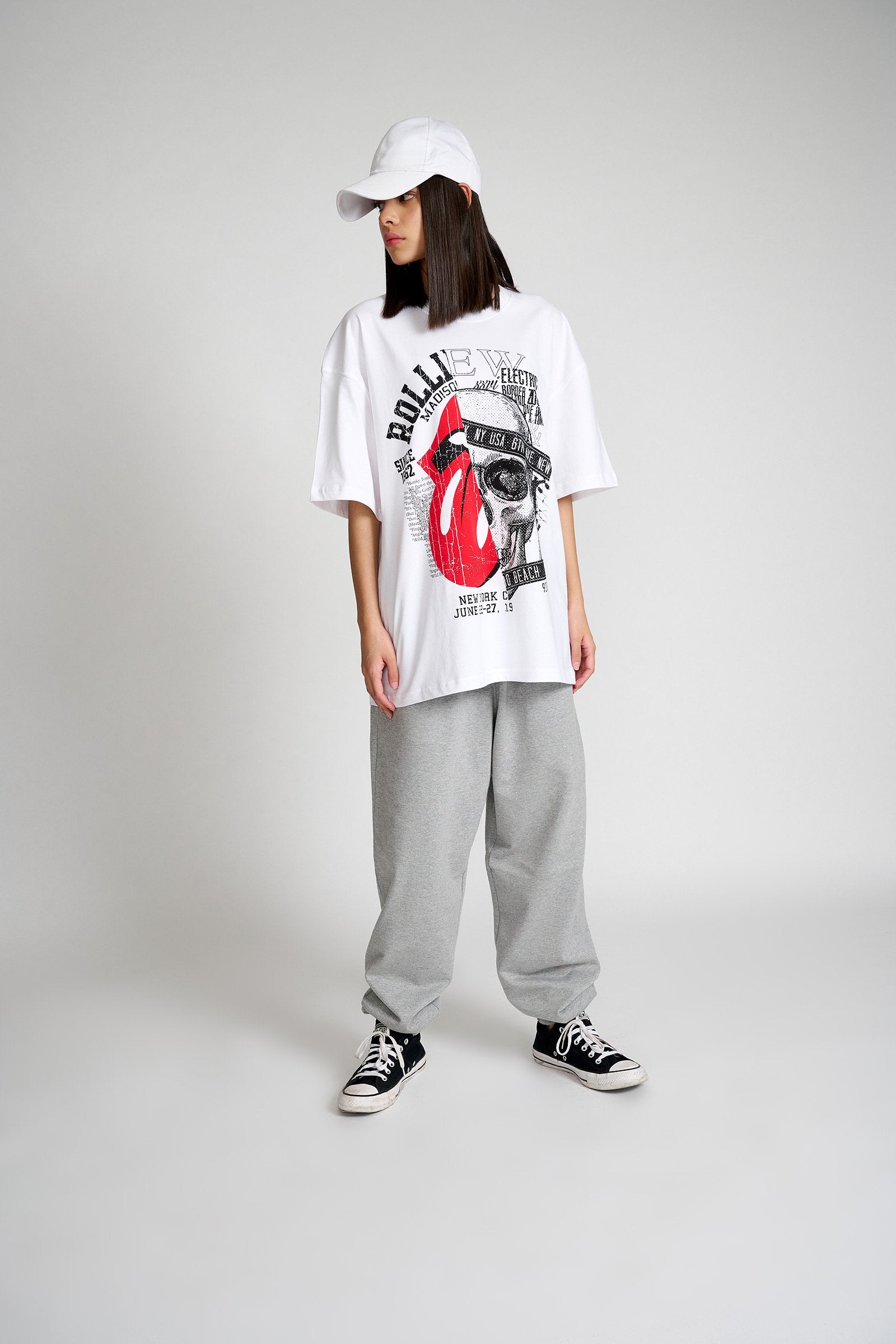 Punk White Oversized T-shirt - BonkersCorner
