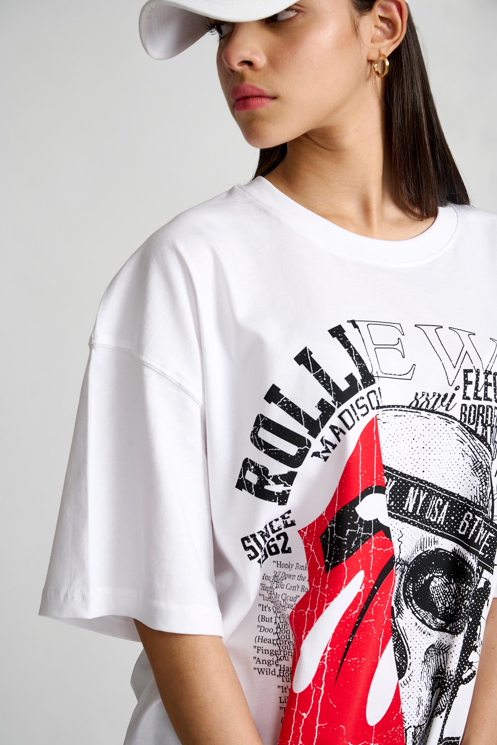 Punk White Oversized T-shirt - BonkersCorner