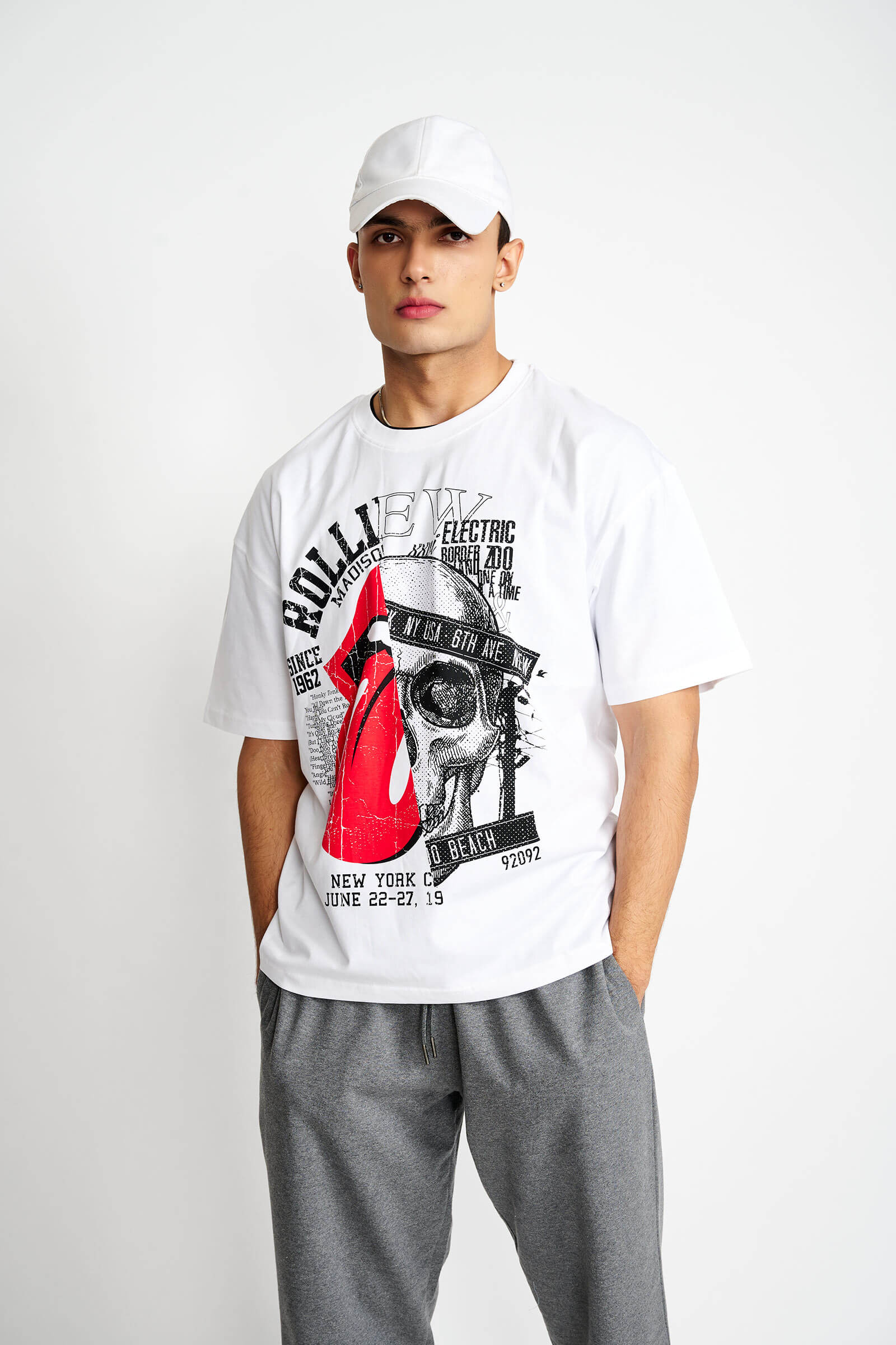 Punk White Oversized T-shirt - BonkersCorner