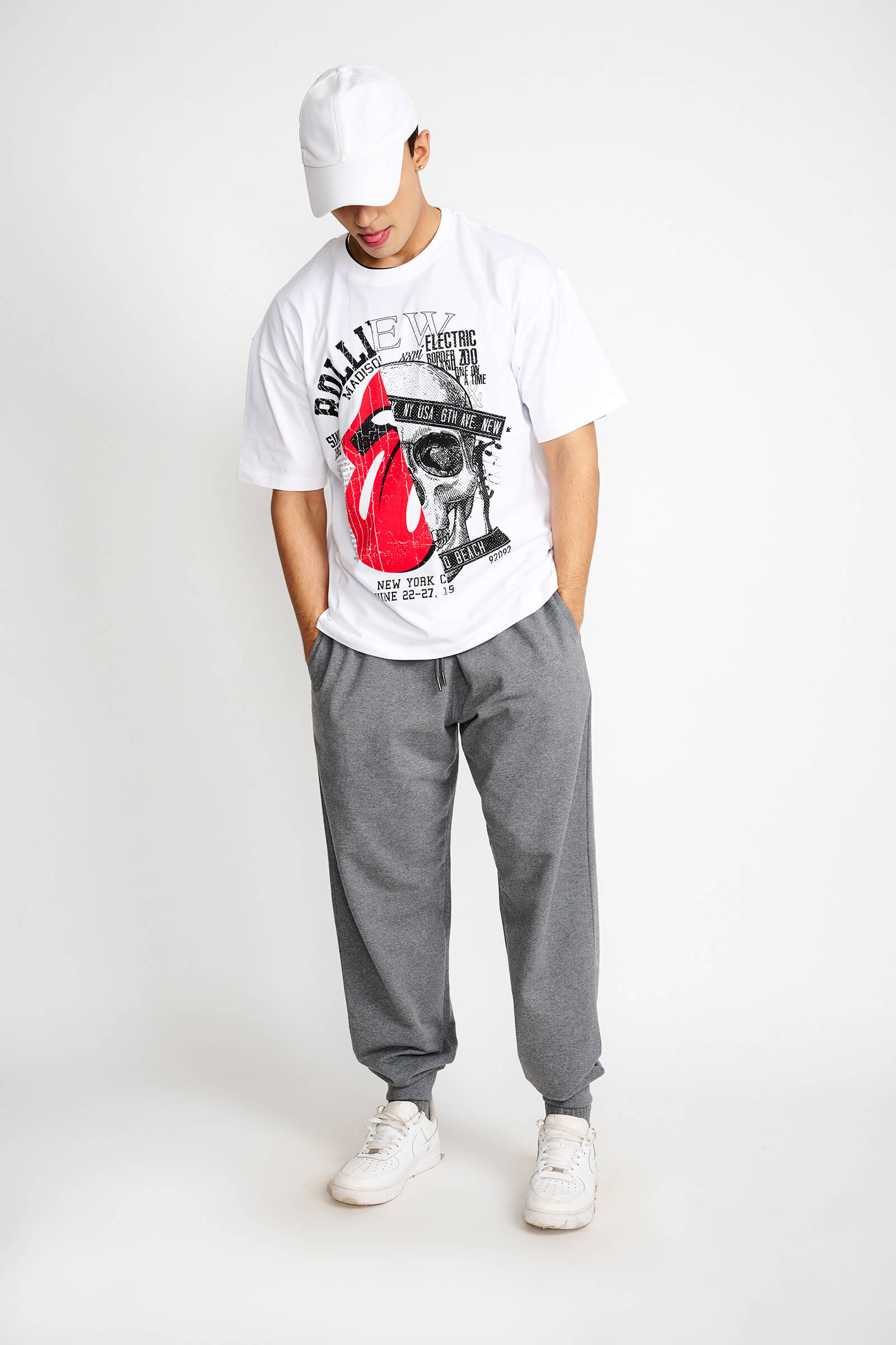 Punk White Oversized T-shirt - BonkersCorner