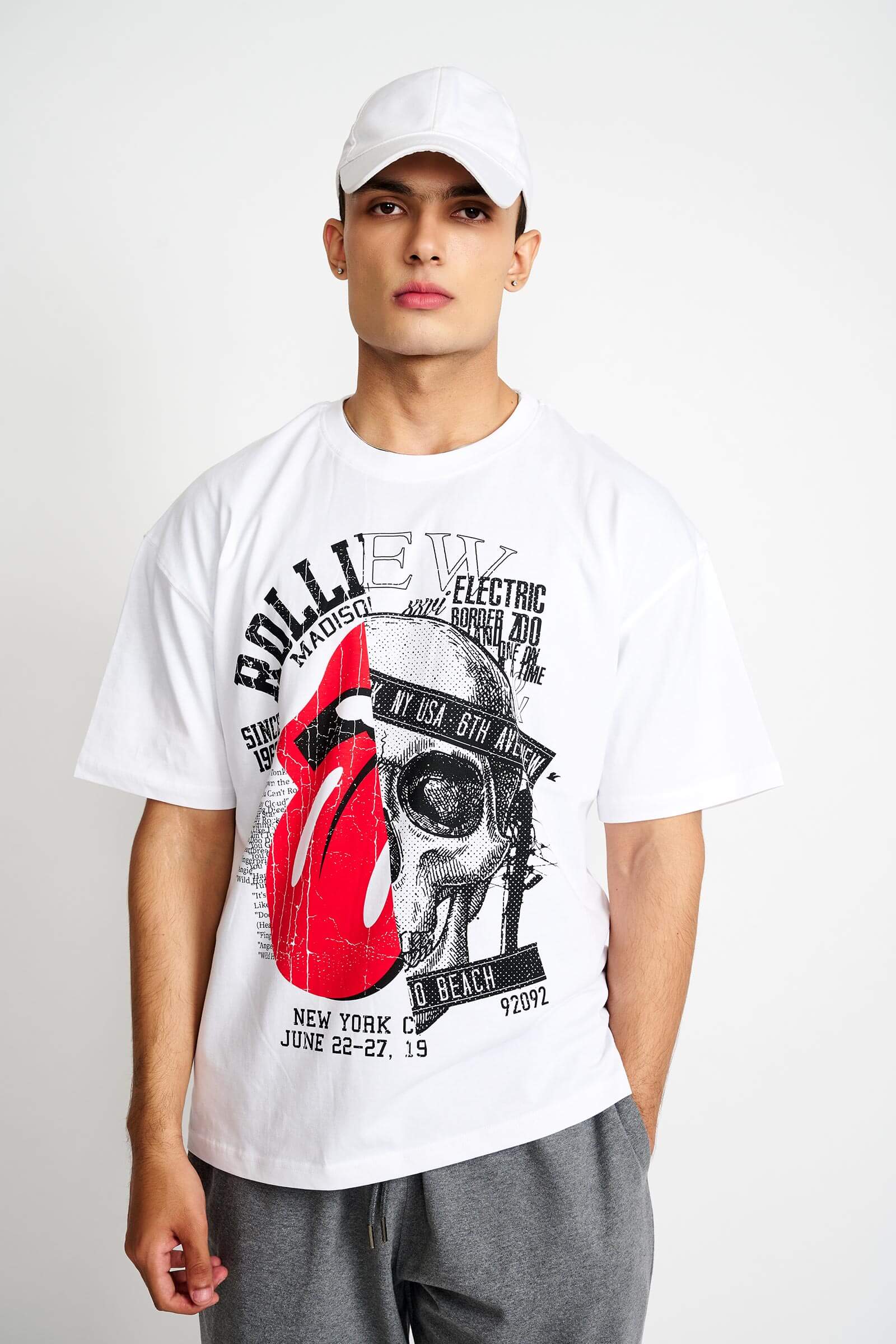 Punk White Oversized T-shirt - BonkersCorner