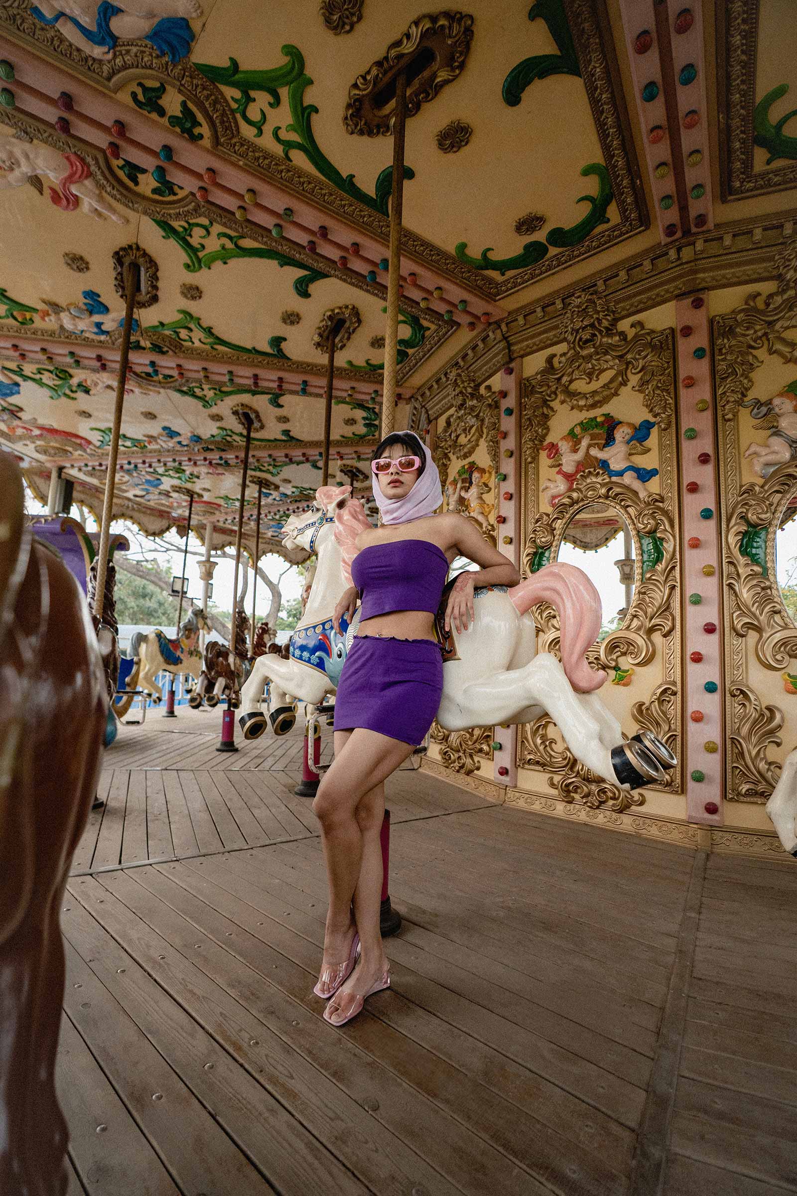 Purple Strapless Co-ord Set - BonkersCorner