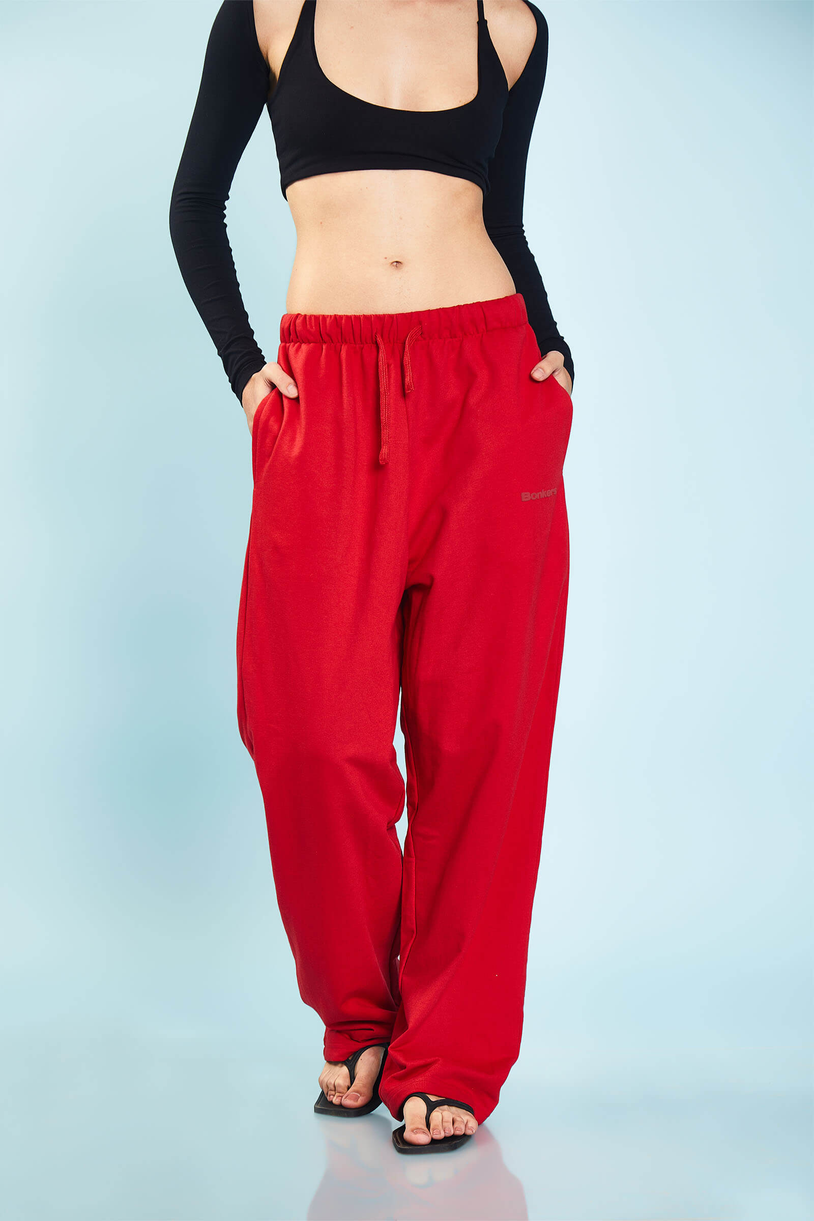 Red Loose Fit Joggers - BonkersCorner