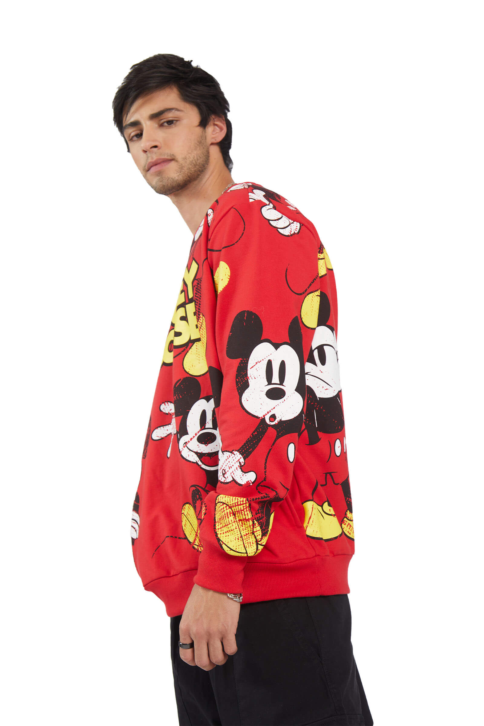 Red Mickey Mouse Oversized Sweatshirt - BonkersCorner