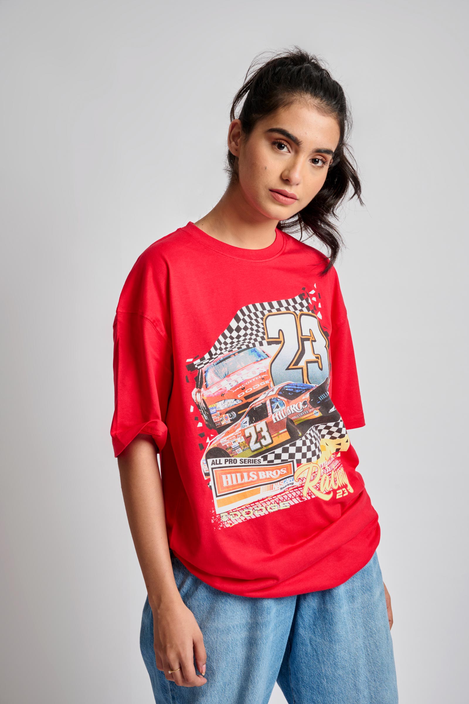 Red Motorsport Oversized T-Shirt - BonkersCorner