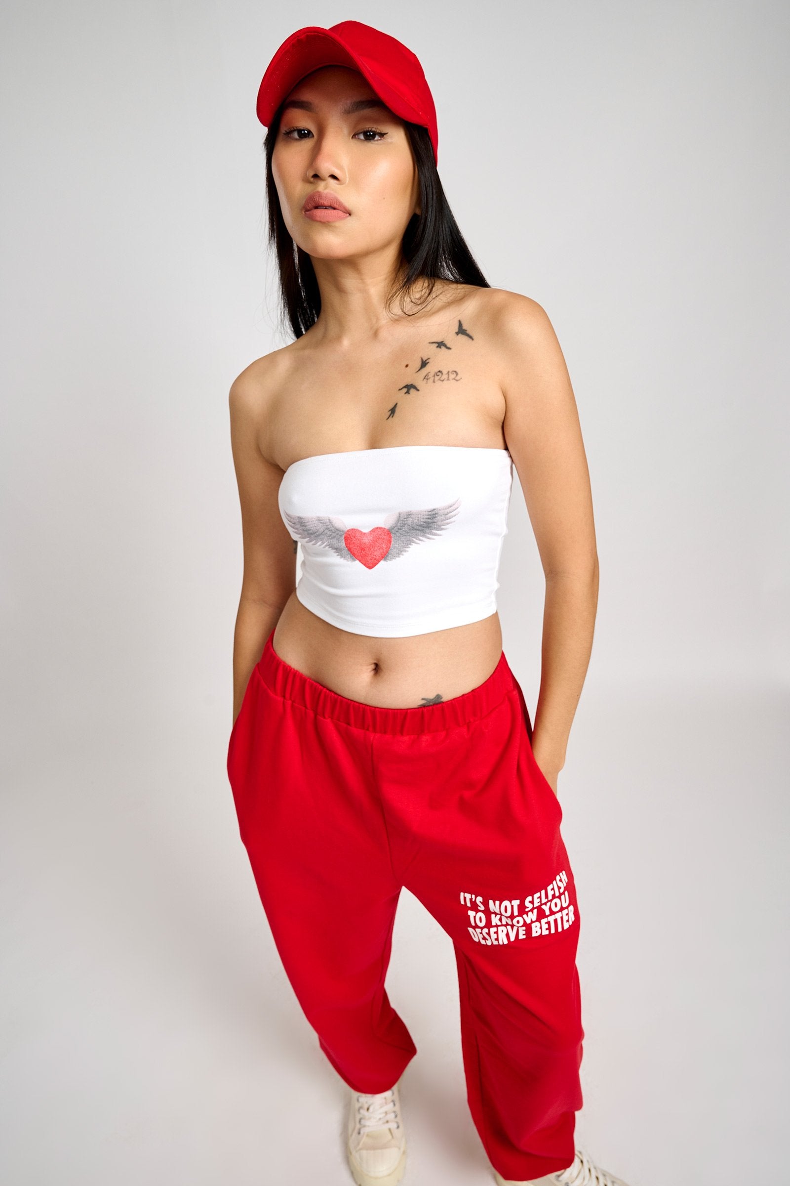 Red Self Love Joggers - BonkersCorner