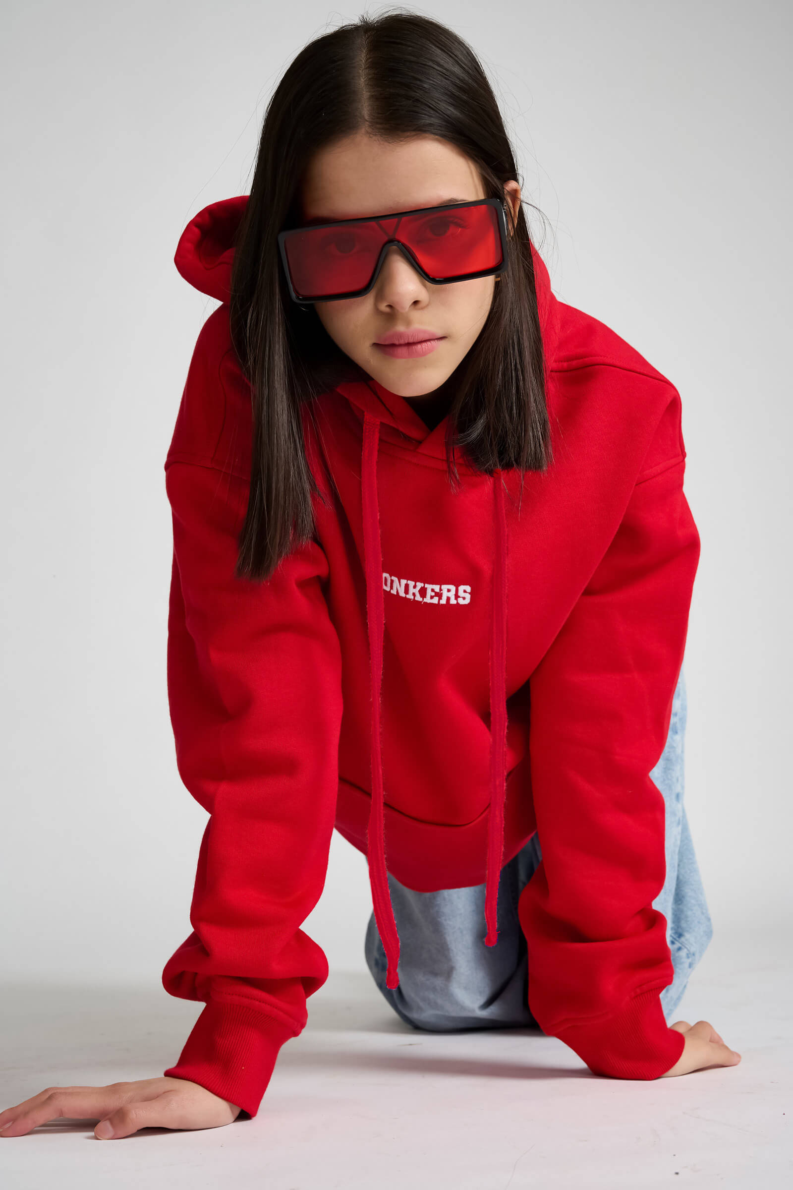 Red Signature Oversized Heavyweight Hoodie (Fleece) - BonkersCorner