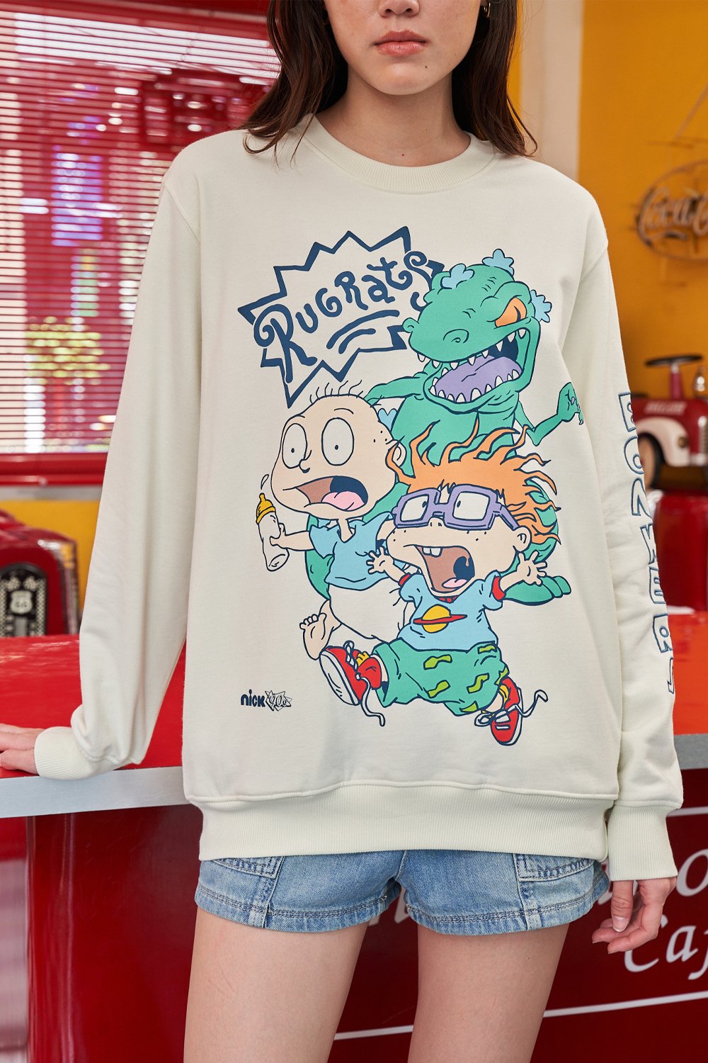 Rugrats Dinosaur Off White Sweatshirt - BonkersCorner