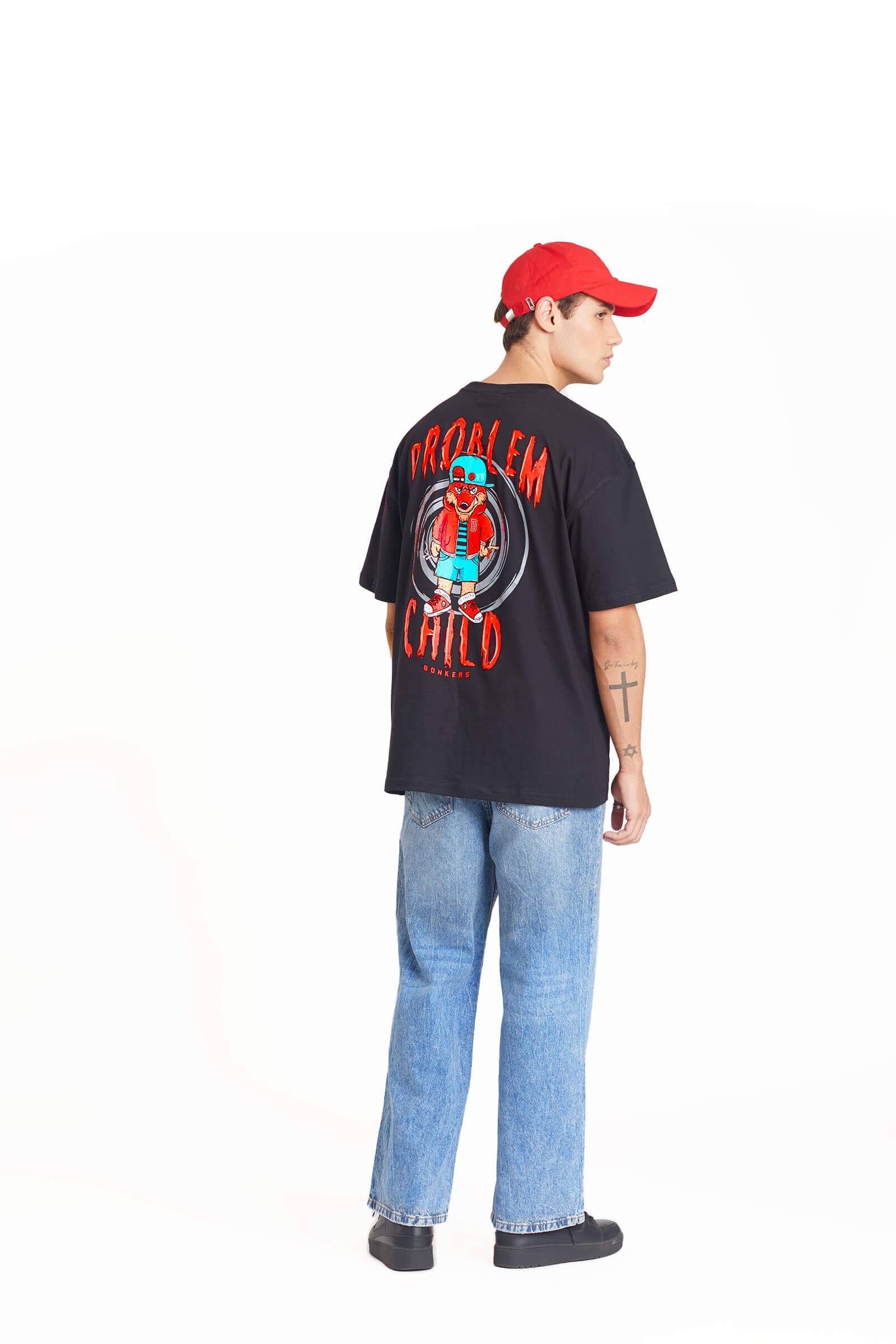 Signature Black Problem Child Oversized Tshirt - BonkersCorner