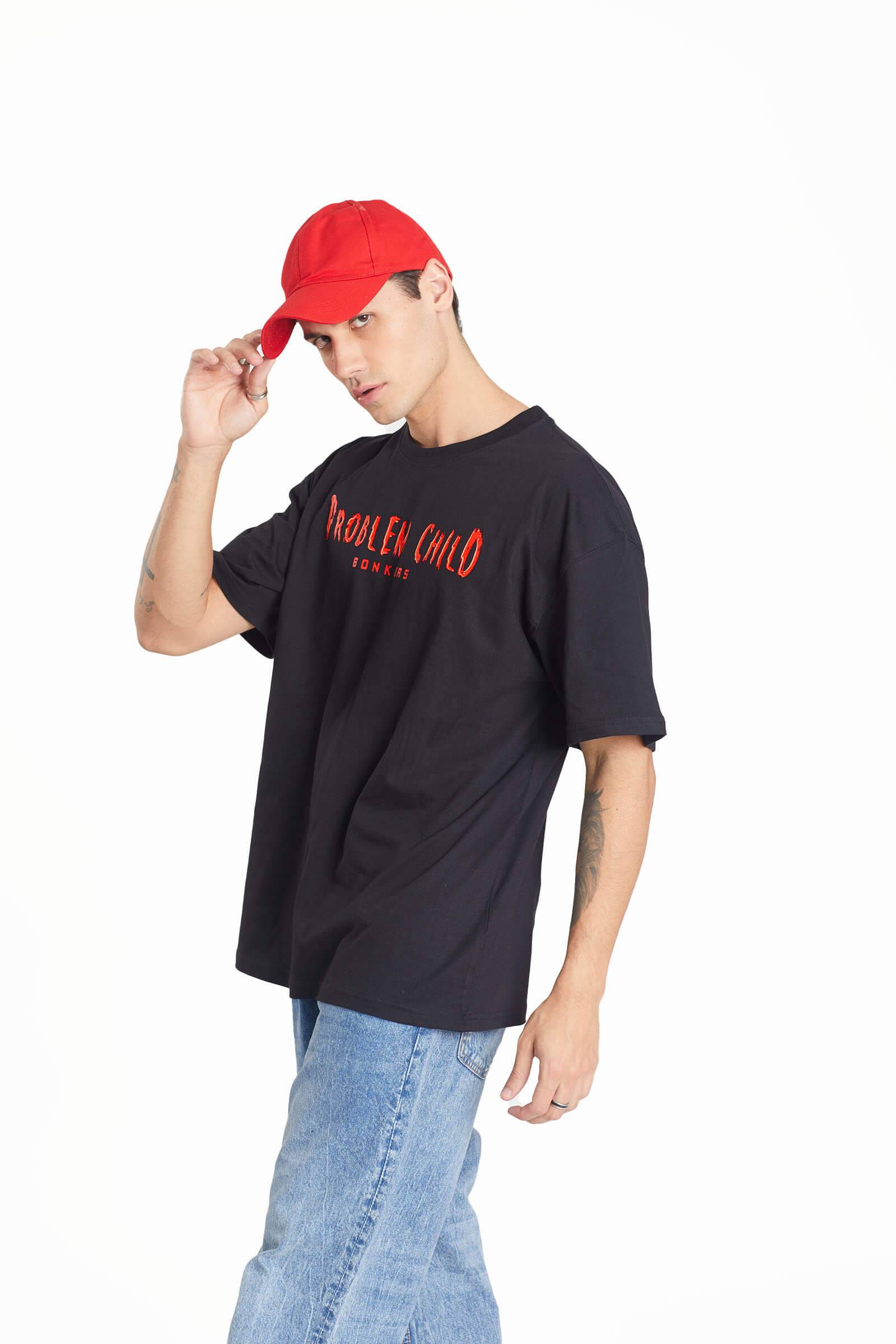Signature Black Problem Child Oversized Tshirt - BonkersCorner