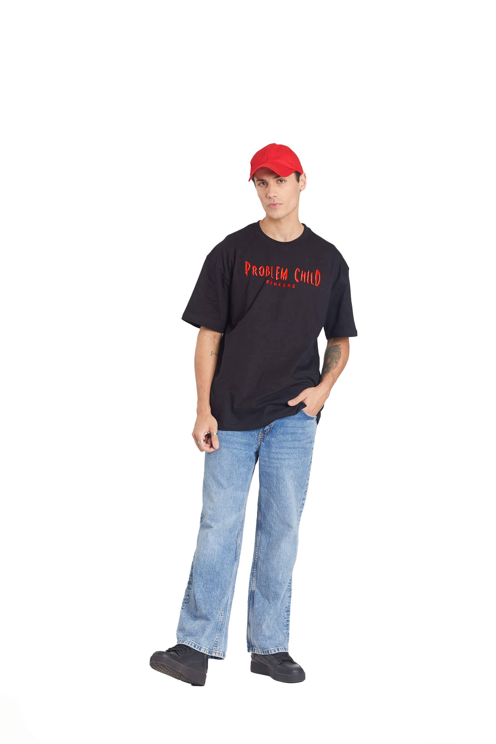 Signature Black Problem Child Oversized Tshirt - BonkersCorner