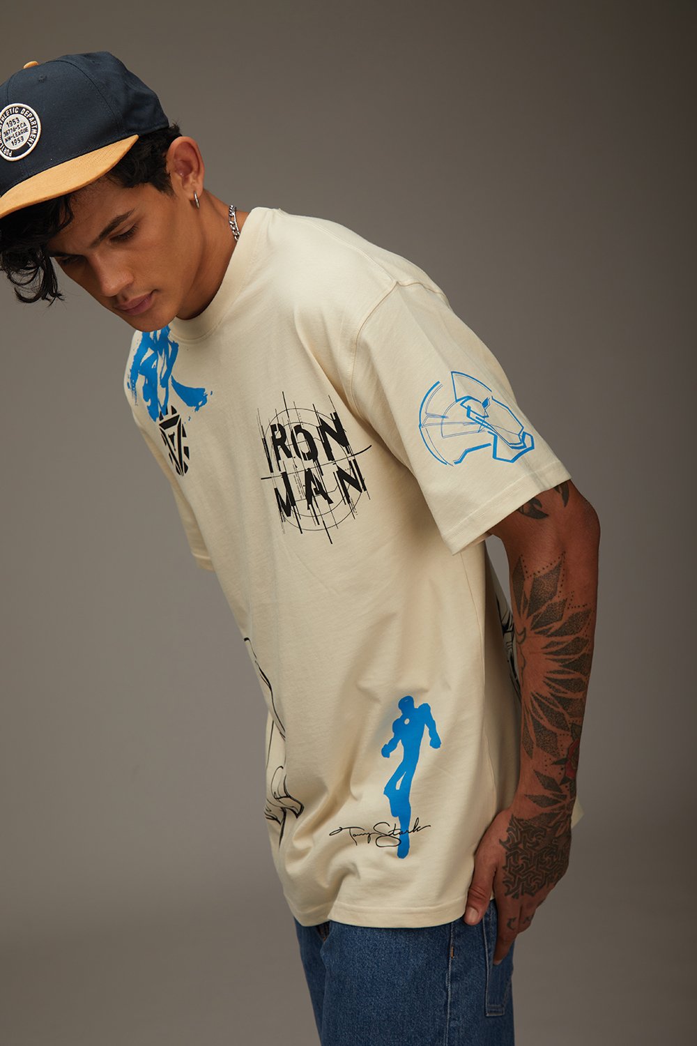Signature Iron Man Oversized T-shirt - BonkersCorner