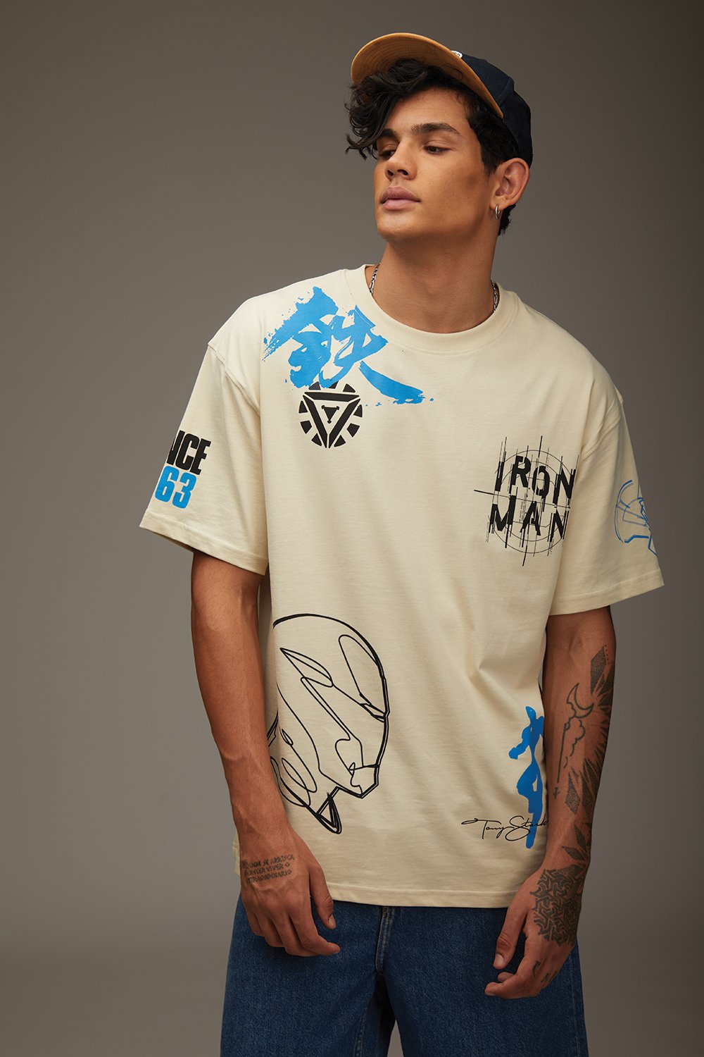 Signature Iron Man Oversized T-shirt - BonkersCorner