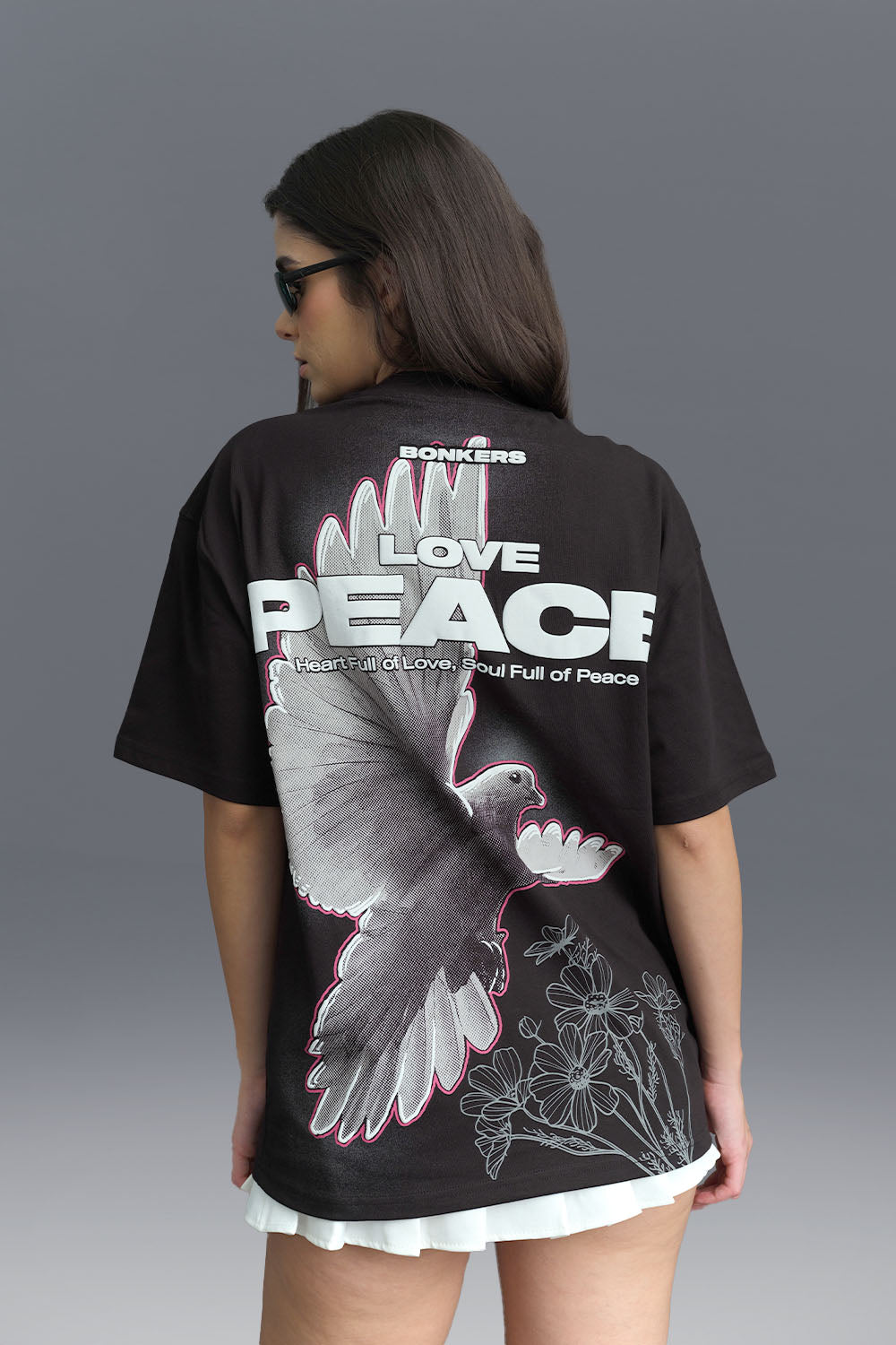 Signature Love And Peace Premium Oversized T-shirt - BonkersCorner