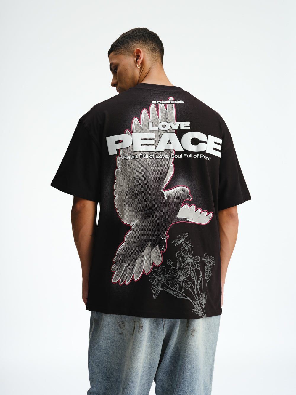 Signature Love And Peace Premium Oversized T-shirt - BonkersCorner