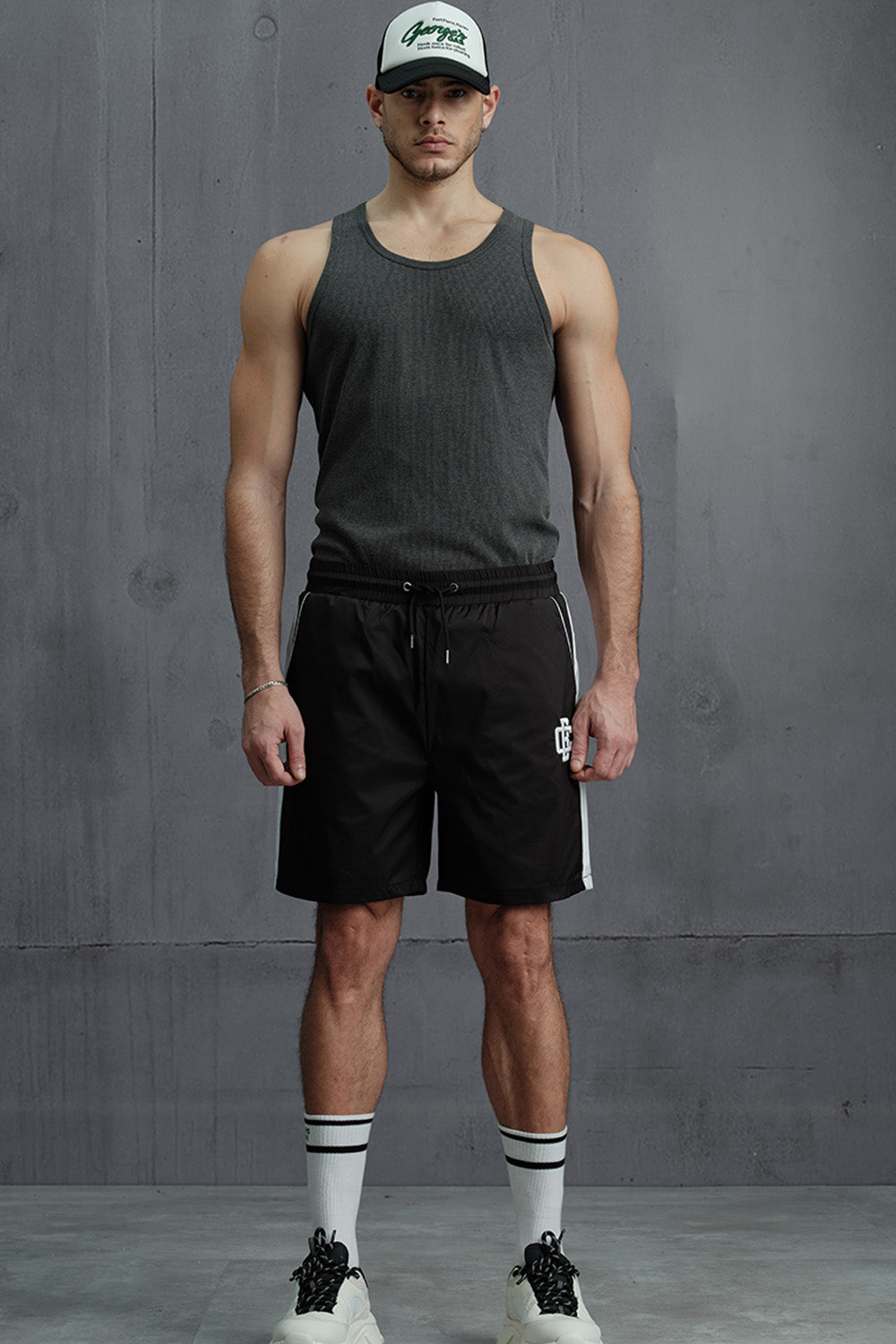 Signature Black Trackline Shorts - BonkersCorner