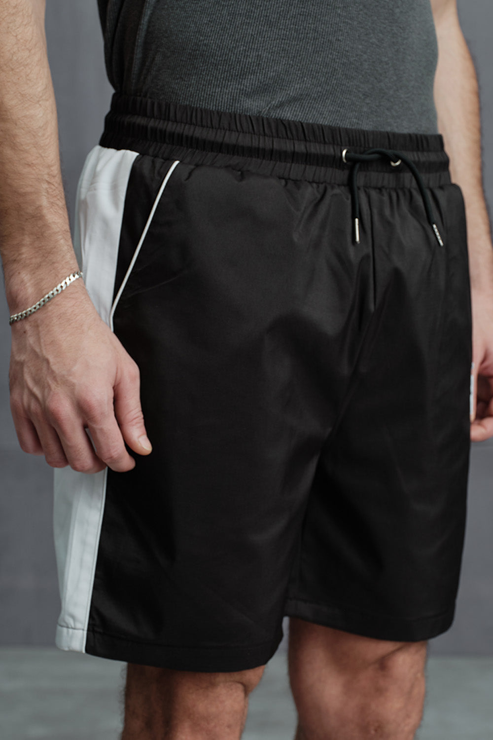 Signature Black Trackline Shorts - BonkersCorner