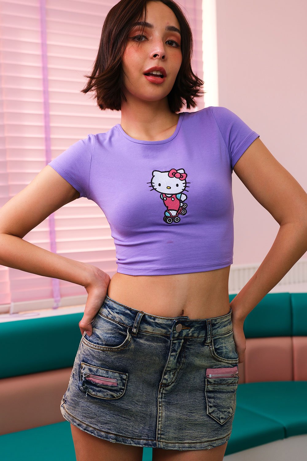 Skater Kitty Baby Tee - BonkersCorner