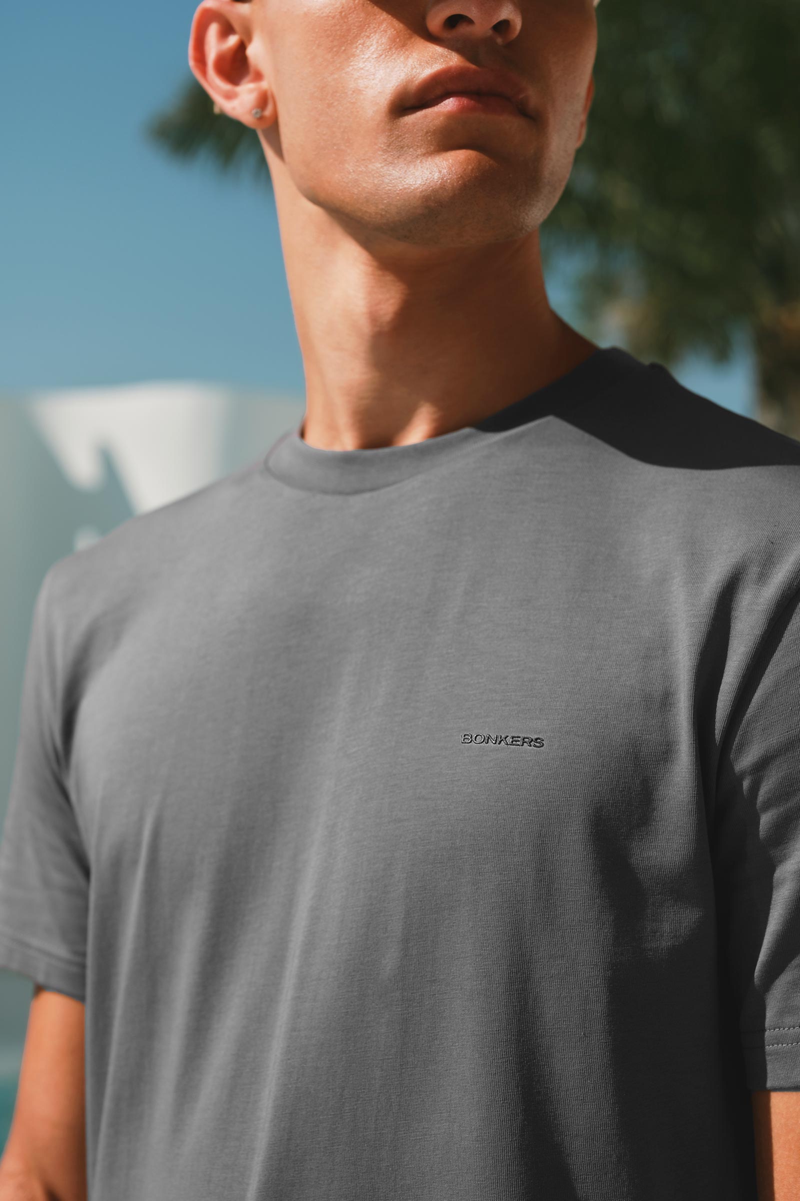 Slate Grey 100% Supima Cotton Relaxed Fit T-shirt - BonkersCorner