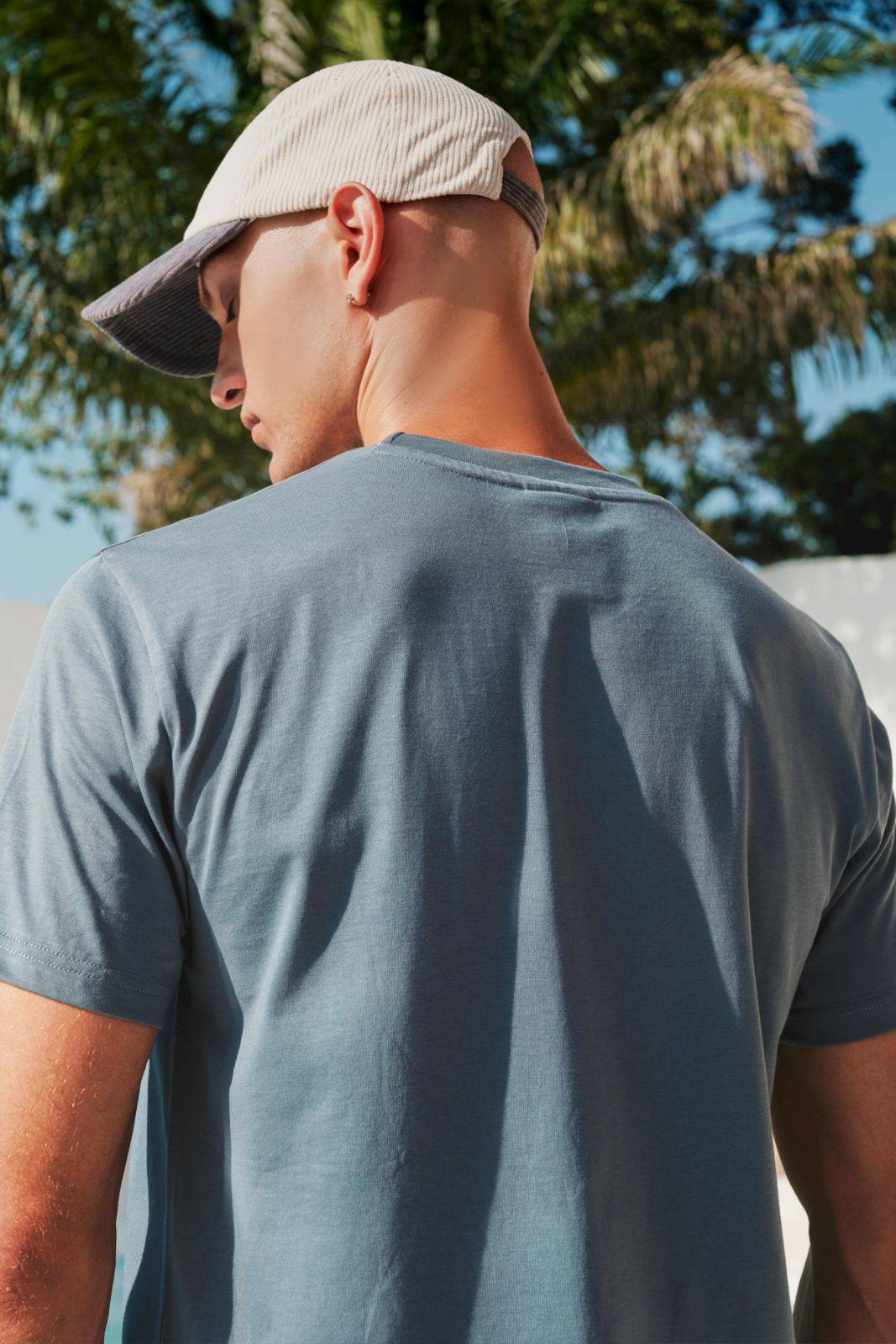 Smoky Blue 100% Supima Cotton Relaxed Fit T-shirt - BonkersCorner
