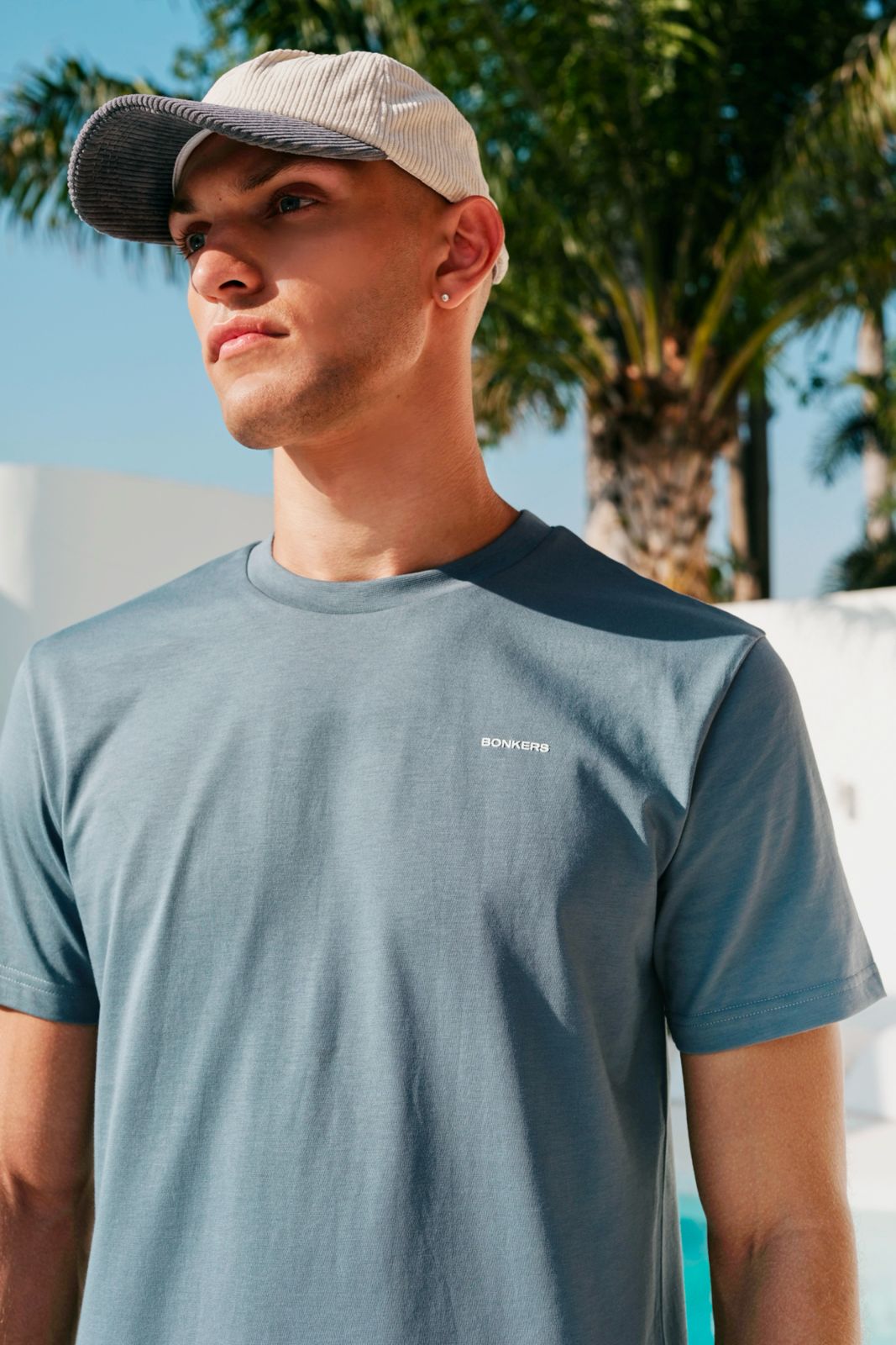 Smoky Blue 100% Supima Cotton Relaxed Fit T-shirt - BonkersCorner