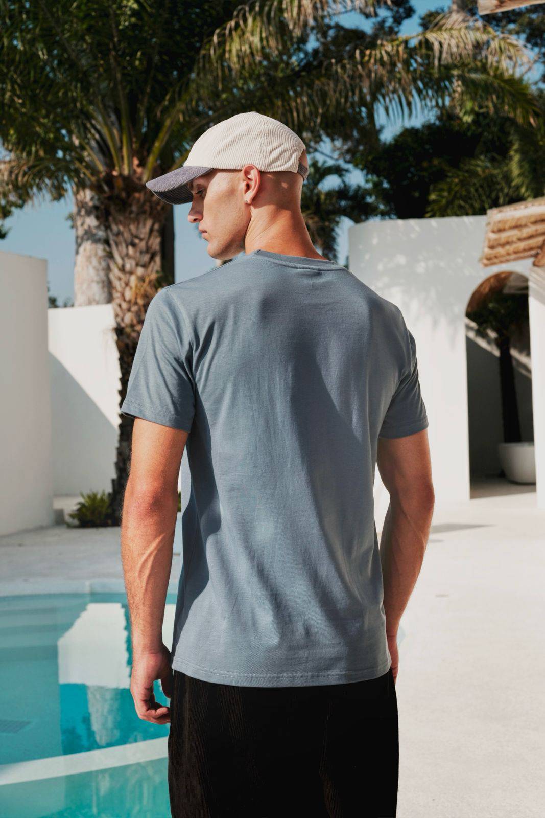 Smoky Blue 100% Supima Cotton Relaxed Fit T-shirt - BonkersCorner